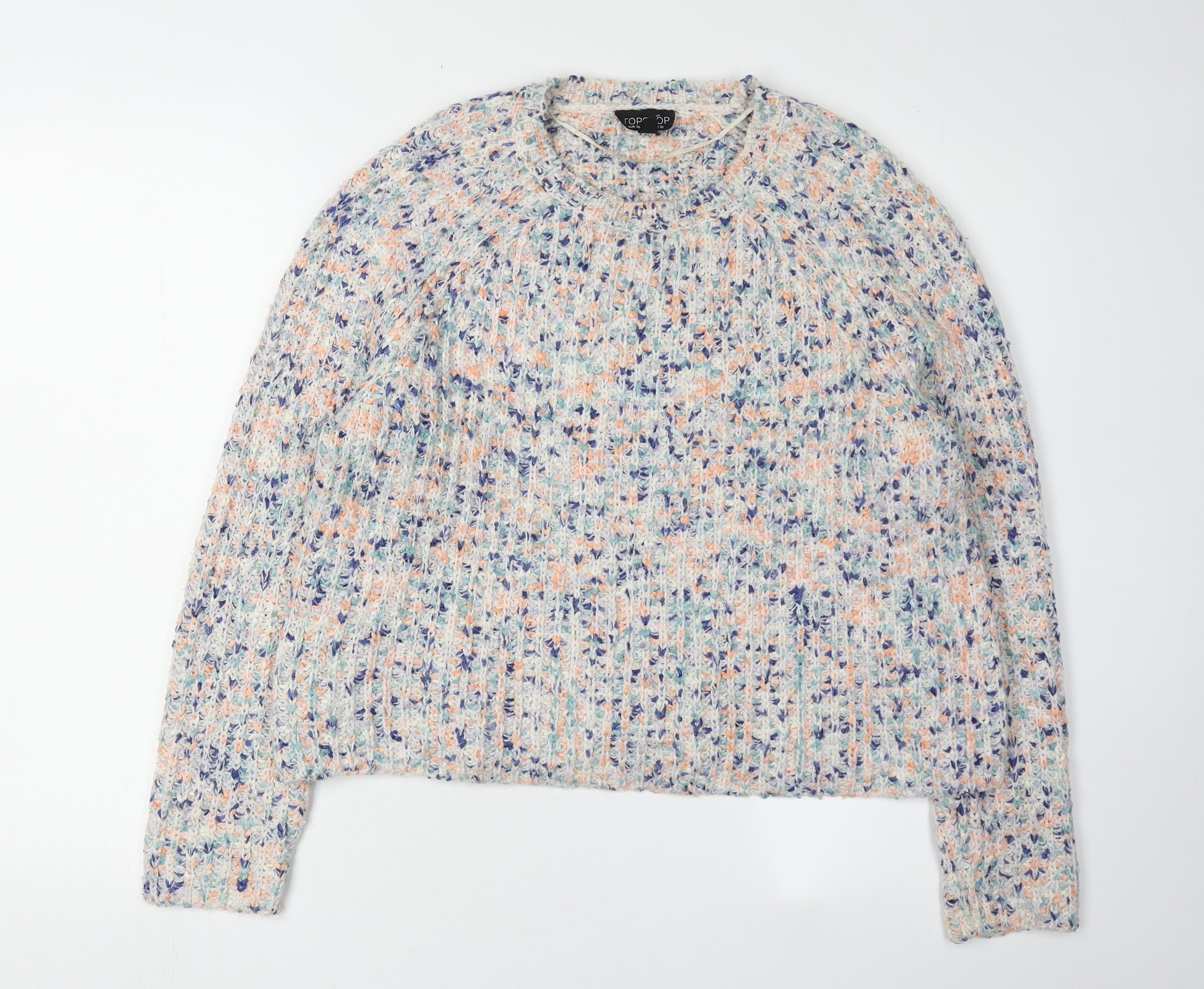 Topshop Womens Pullover Jumper Size 10 Multicoloured Round Neck Long Sleeve - reverse view