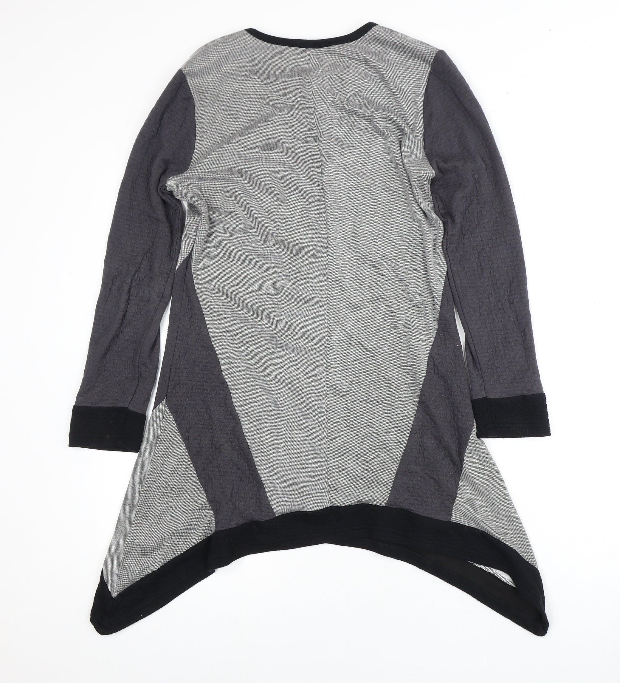 Orientique Womens Asymmetric Dress Size XS Multicoloured Colourblock Round Neck - label detail