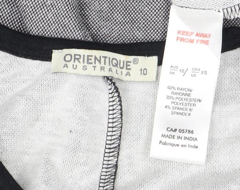 Orientique Womens Asymmetric Dress Size XS Multicoloured Colourblock Round Neck - close detail