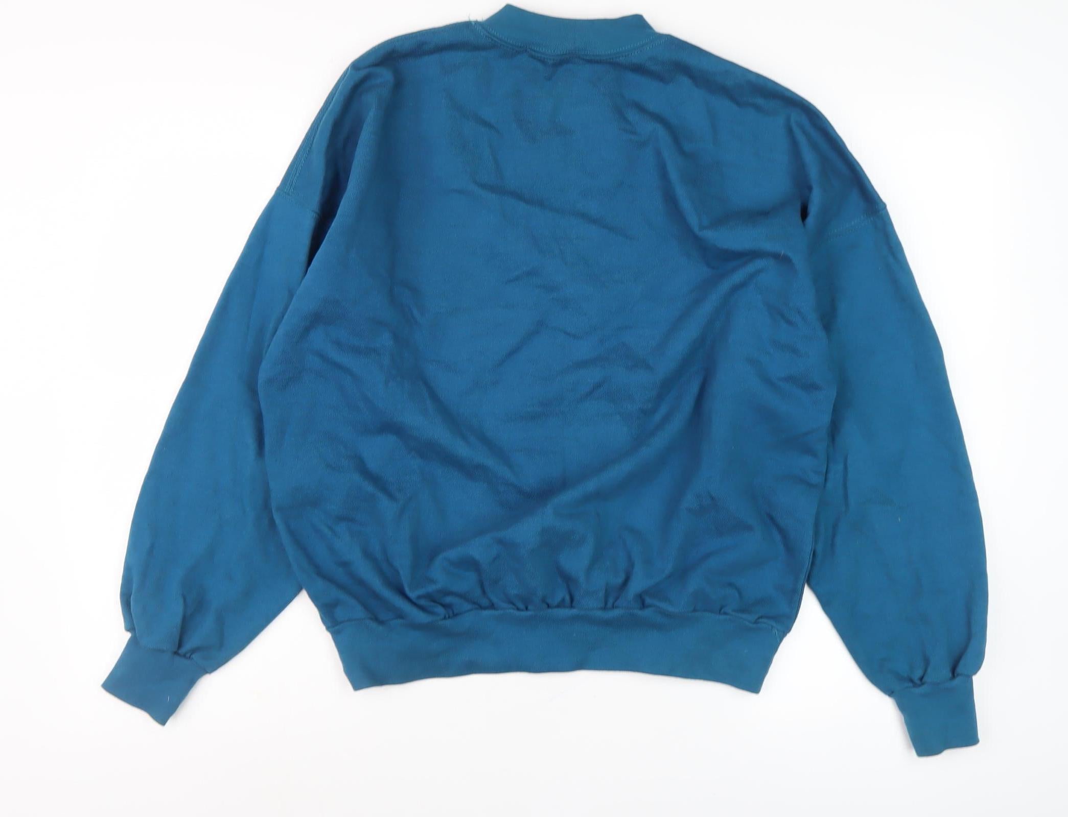 DASH Unisex Adults Pullover Sweatshirt Size 18 Blue Long Sleeve Casual - label detail