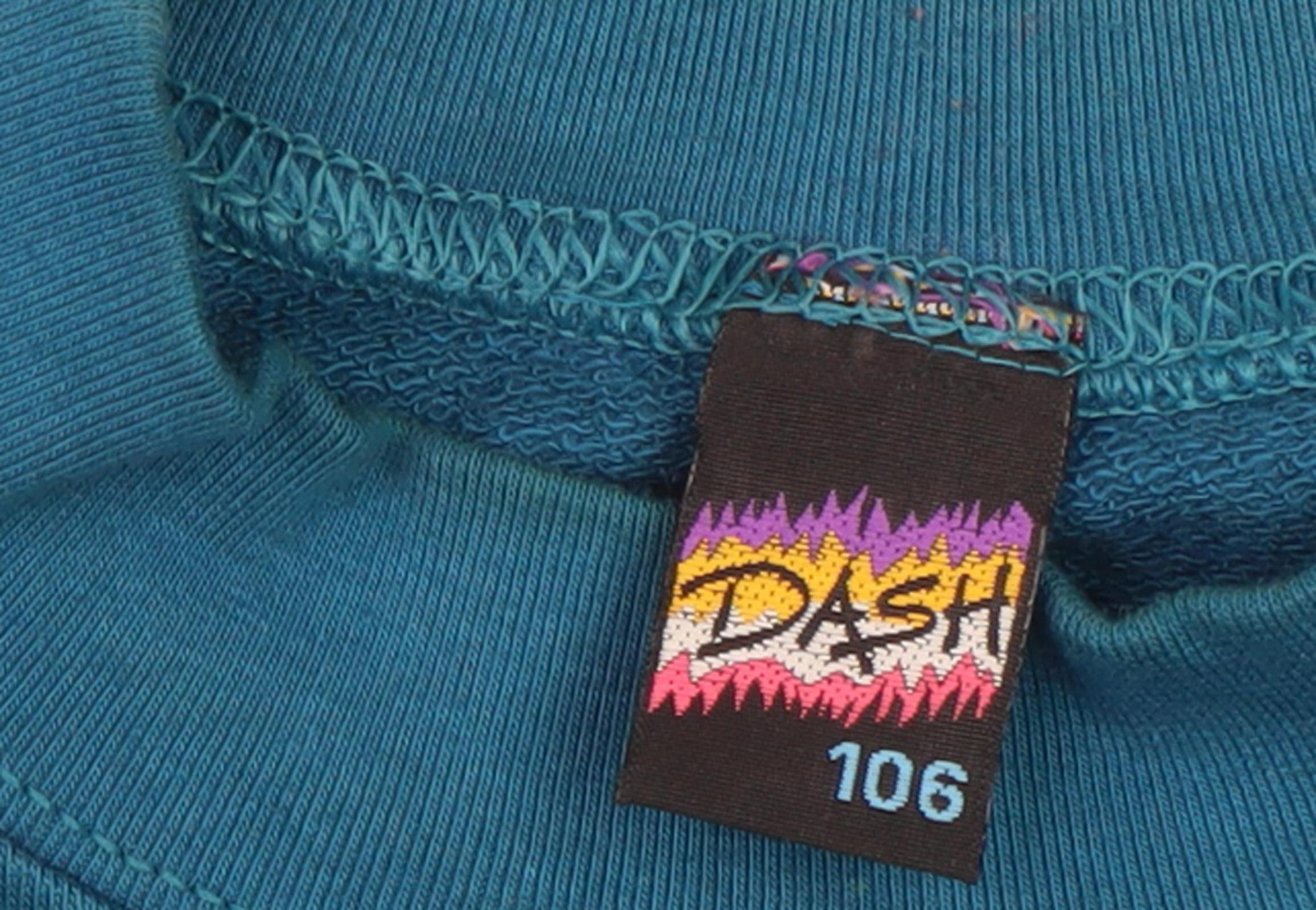 DASH Unisex Adults Pullover Sweatshirt Size 18 Blue Long Sleeve Casual - close detail