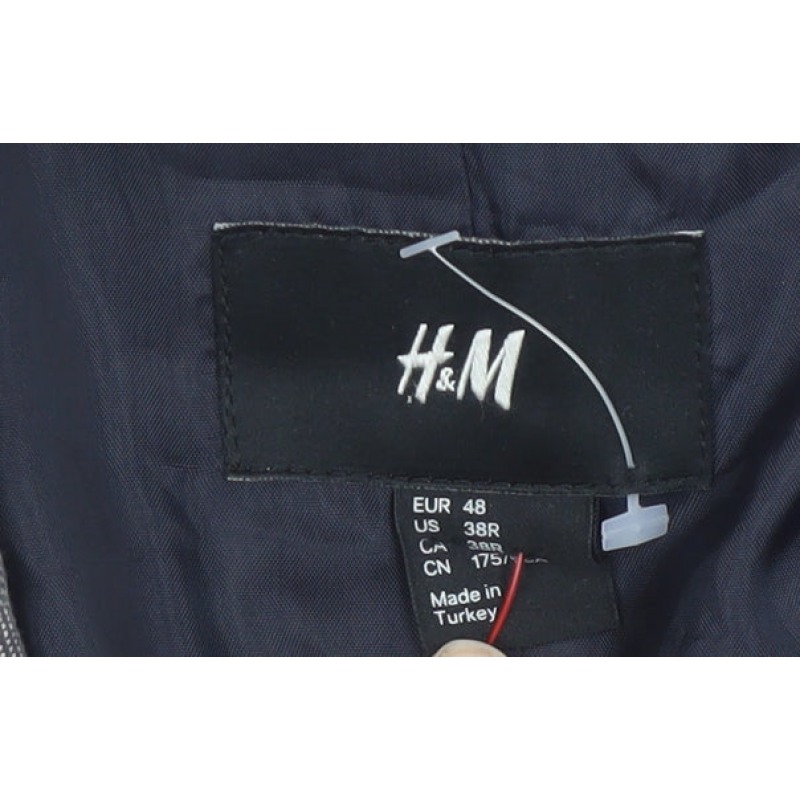 Mens H&M Size 38 Jacket Suit Jacket Grey - close detail