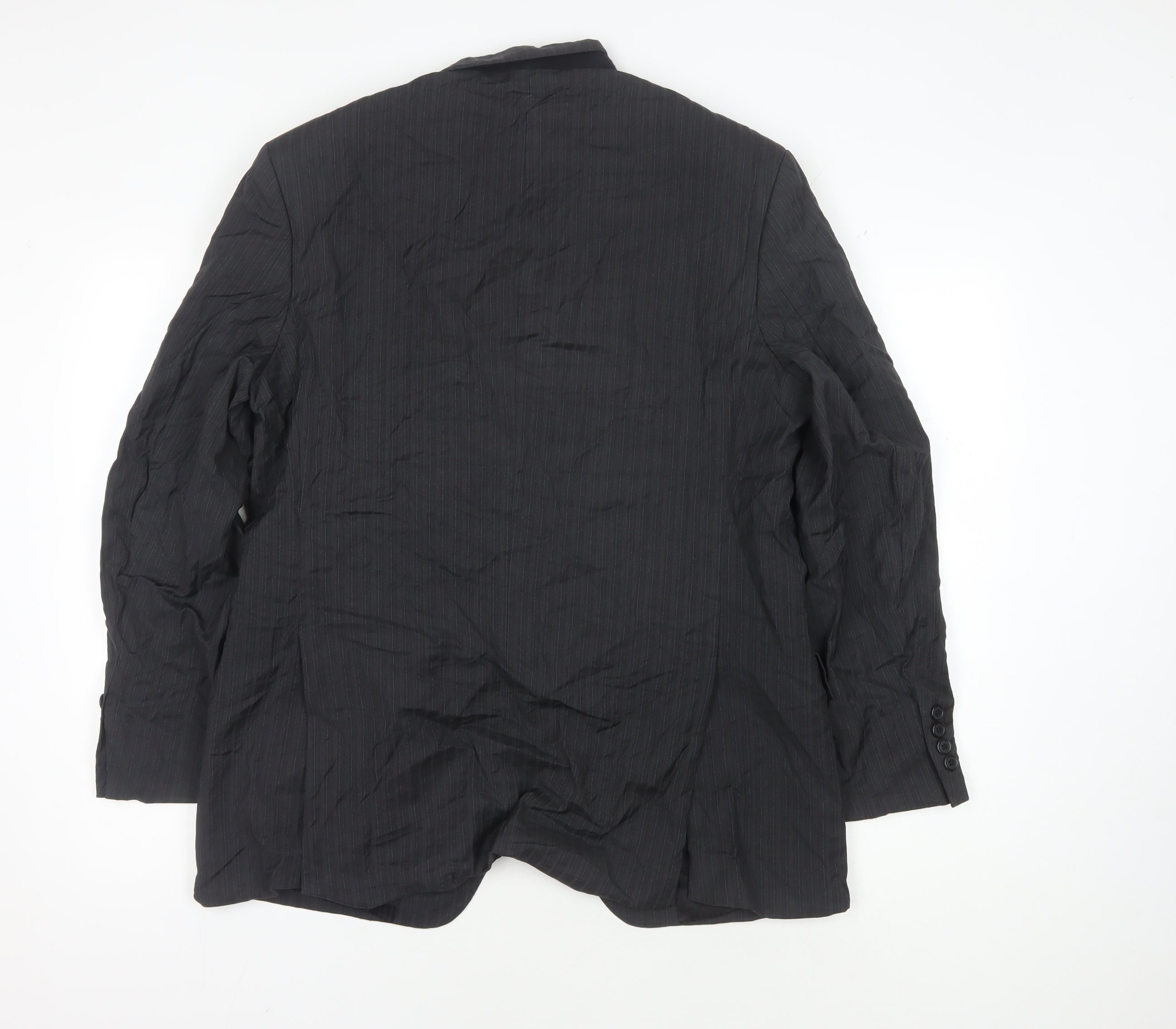 Lanificio F.lli Cerruti Mens Jacket Blazer Size 40 Black Striped Short Business - label detail
