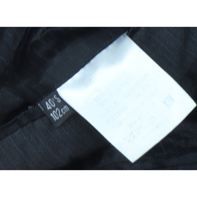 Lanificio F.lli Cerruti Mens Jacket Blazer Size 40 Black Striped Short Business - close detail