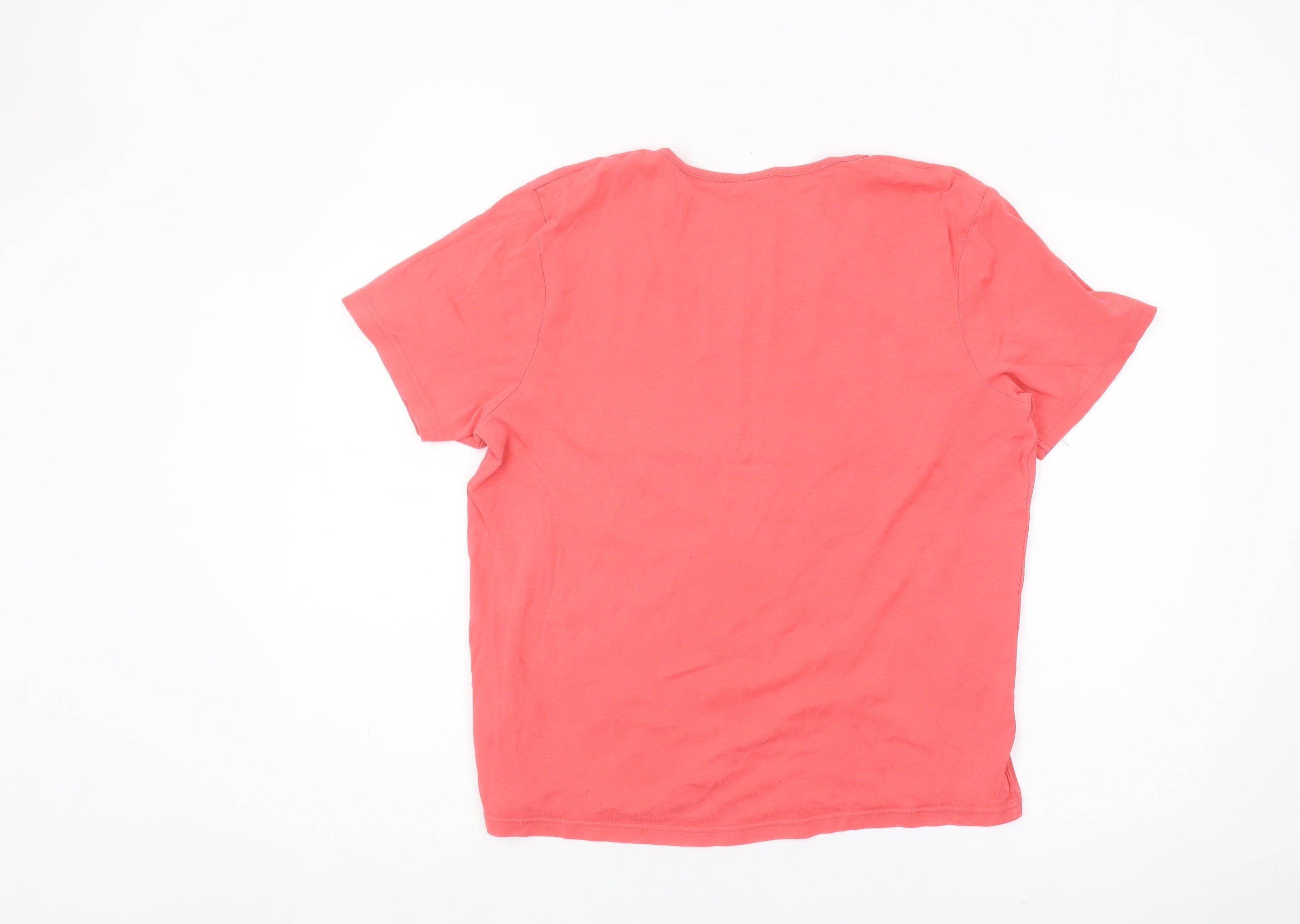 Womens Cotton Traders Size 20 Basic T-Shirt Red Solid Scoop Neck Short Sleeve - label detail