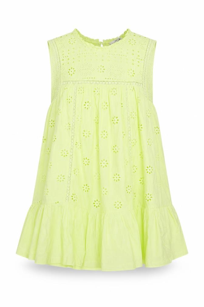 NEXT Womens A-Line Dress Size 12 Green Floral Mini Round Neck Sleeveless Casual - front view