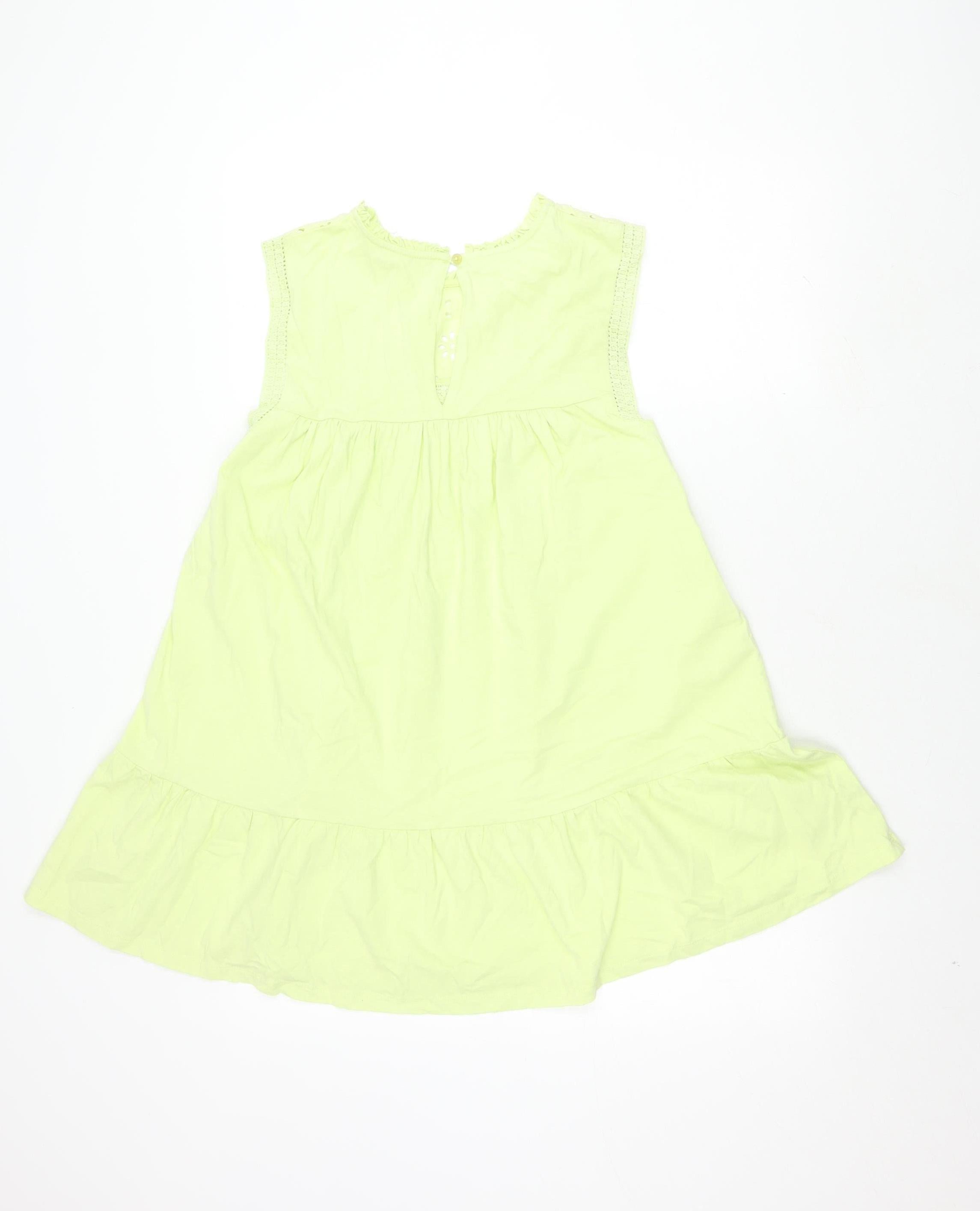 NEXT Womens A-Line Dress Size 12 Green Floral Mini Round Neck Sleeveless Casual - label detail
