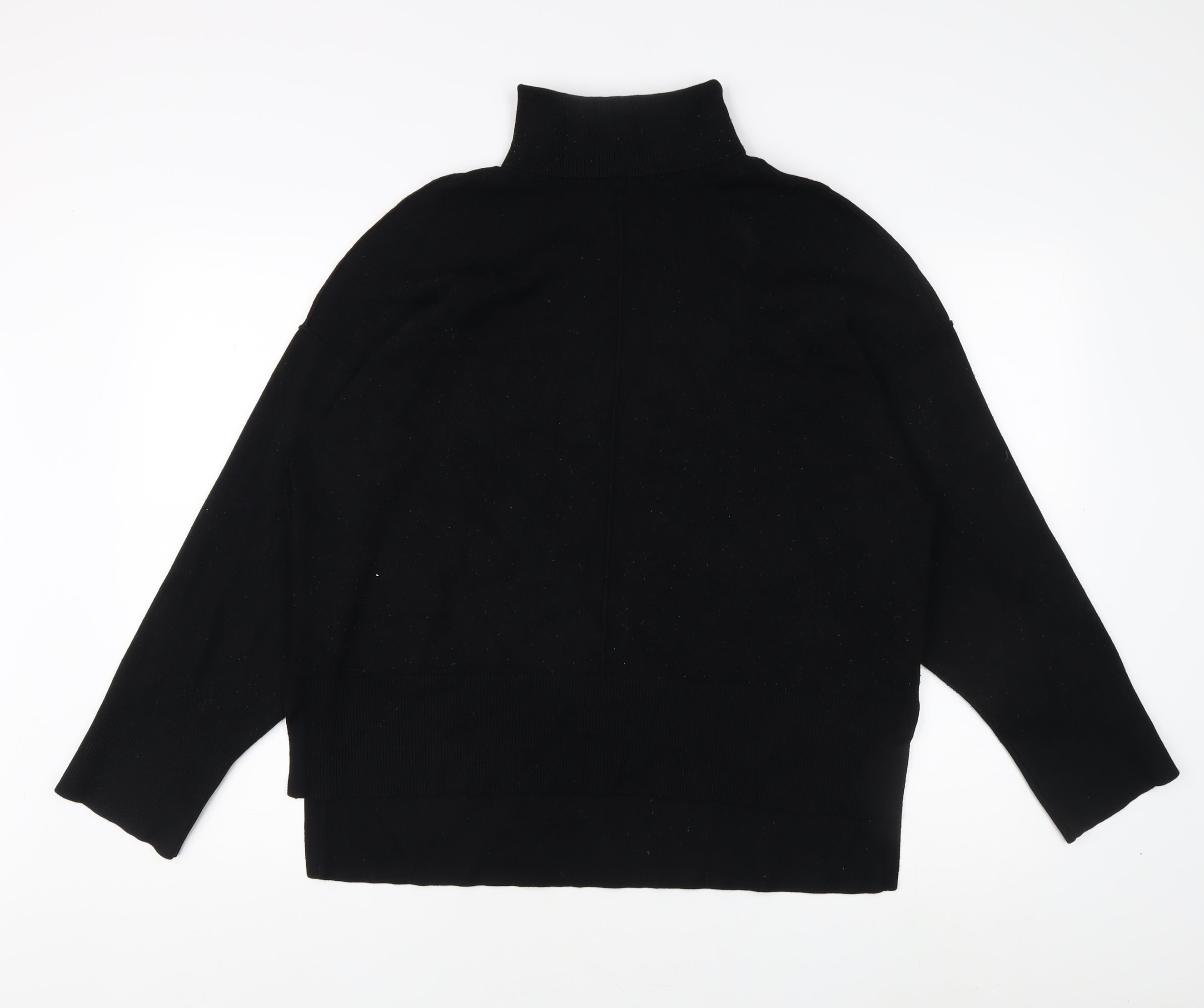 Womens VILA Size L Pullover Jumper Black High Neck Long Sleeve Casual - reverse view