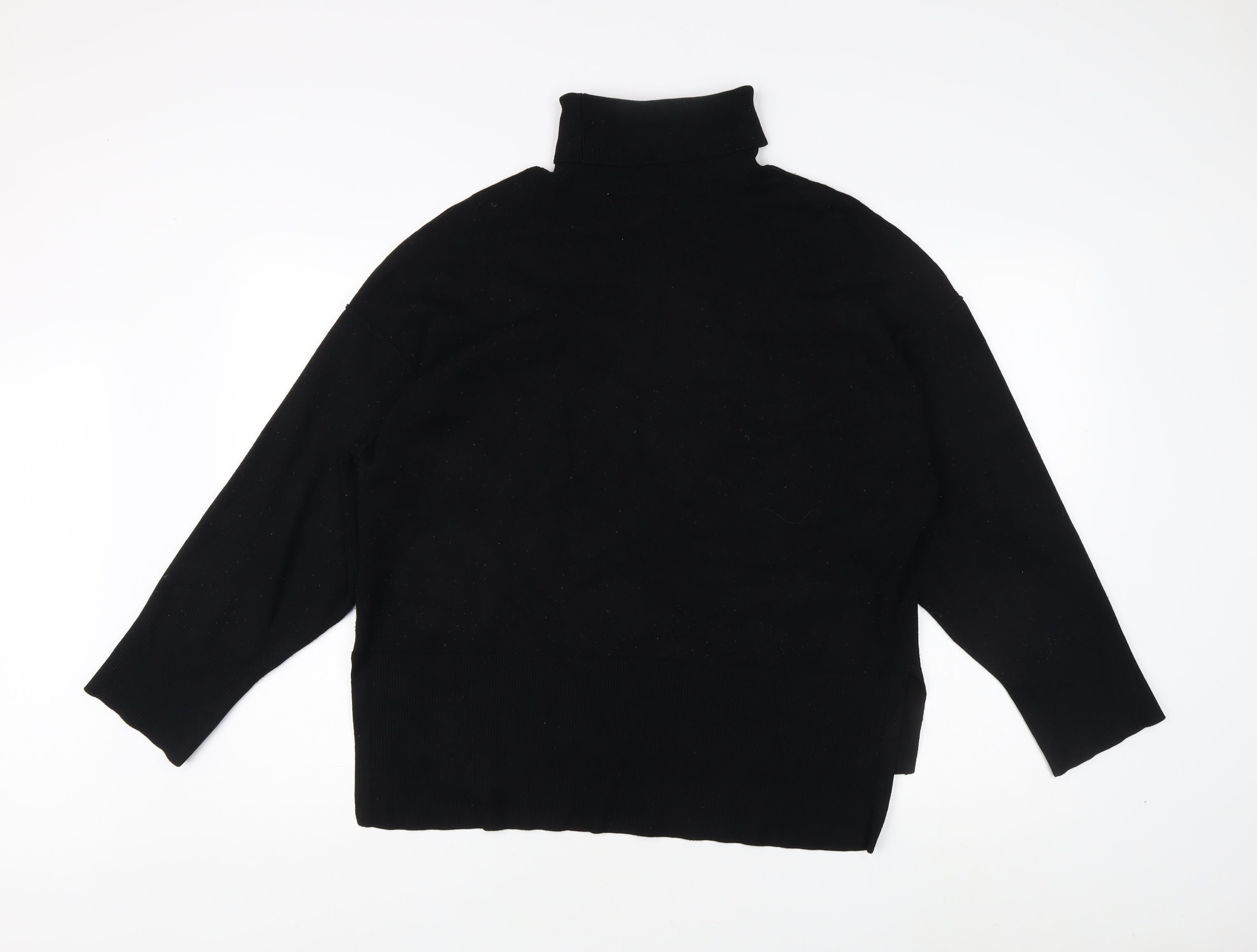 Womens VILA Size L Pullover Jumper Black High Neck Long Sleeve Casual - label detail