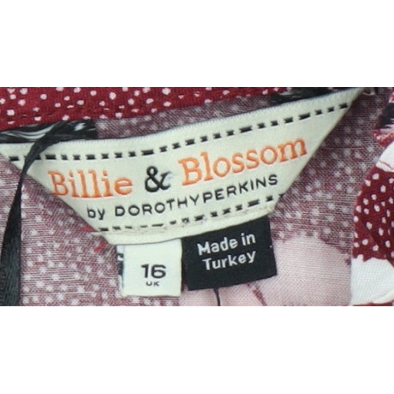 Billie & Blossom by Dorothy Perkins Womens Basic Blouse Size 16 Multicoloured - close detail