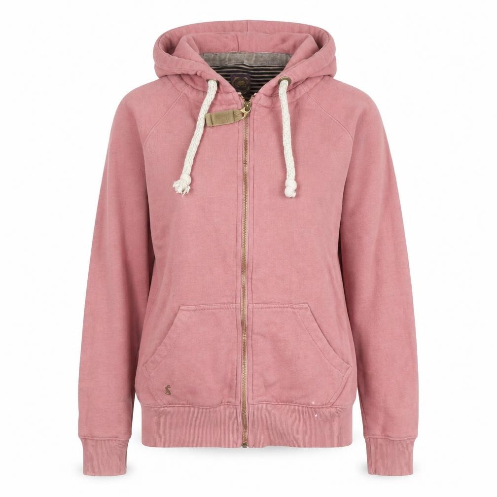 Joules Womens Full Zip Hoodie Size 8 Pink Long Sleeve Casual Hooded - front view