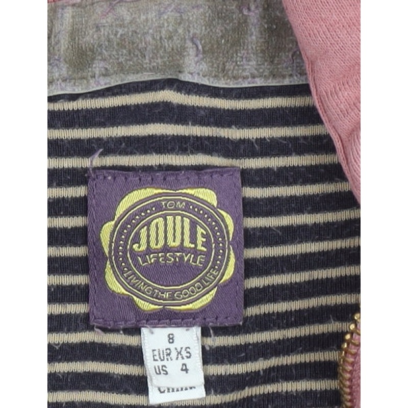 Joules Womens Full Zip Hoodie Size 8 Pink Long Sleeve Casual Hooded - close detail