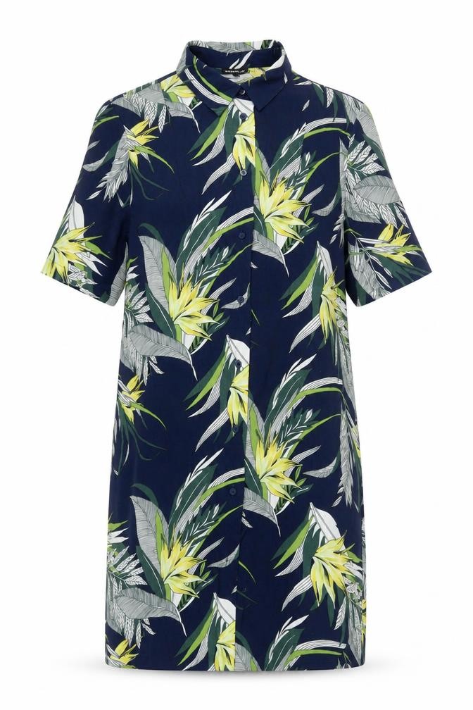 Womens Warehouse Size 10 Shirt Dress Multicoloured Floral Midi Collared Button - front view