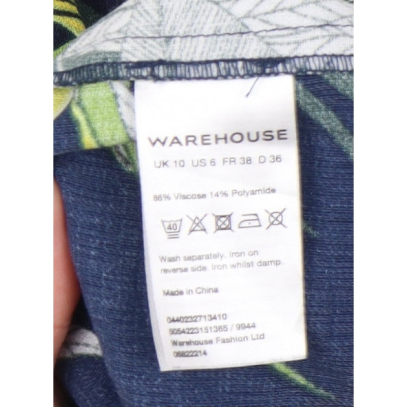 Womens Warehouse Size 10 Shirt Dress Multicoloured Floral Midi Collared Button - close detail