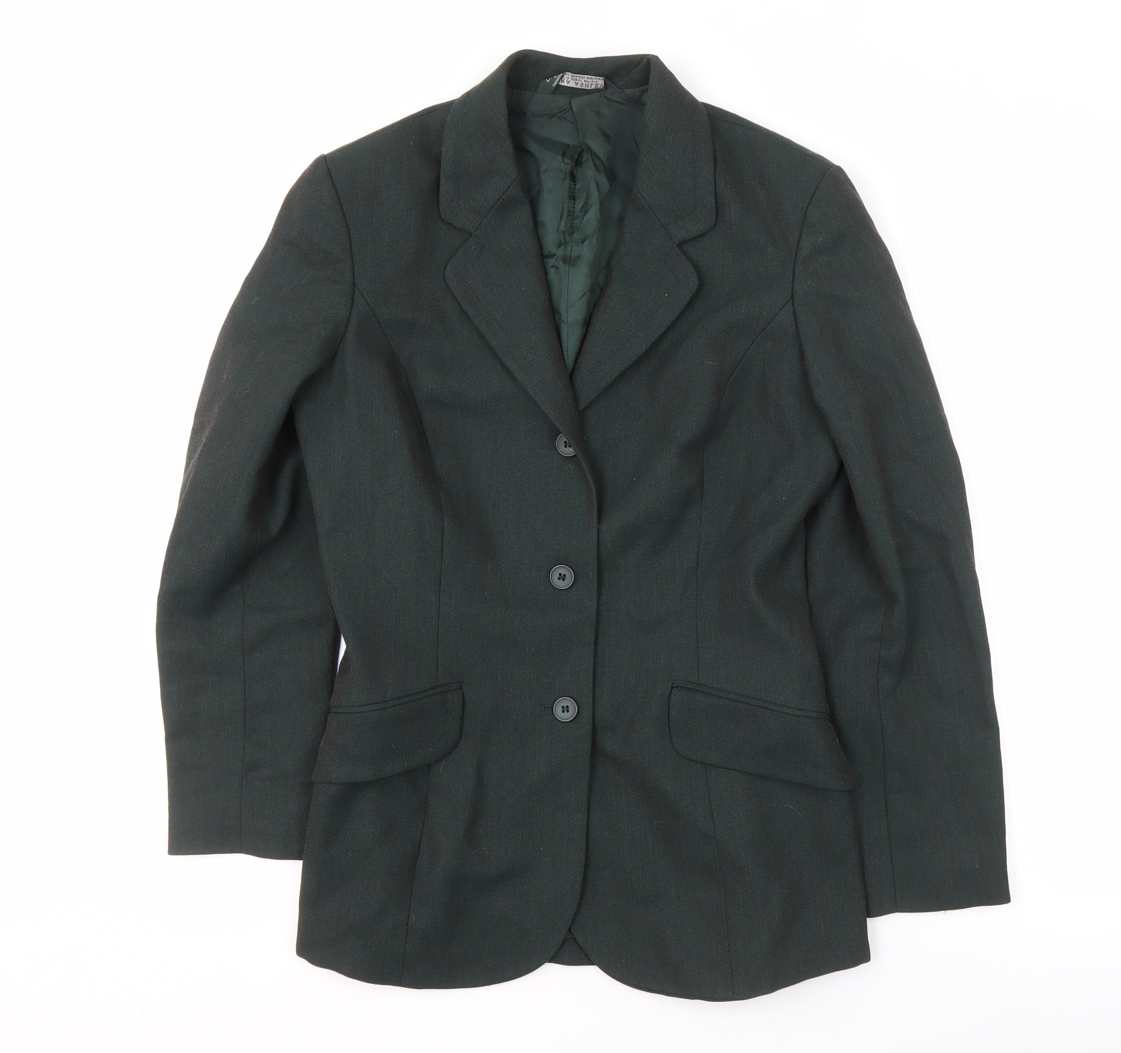Laura Ashley Womens Jacket Blazer Size 10 Green Long Sleeve Business Lined - reverse view