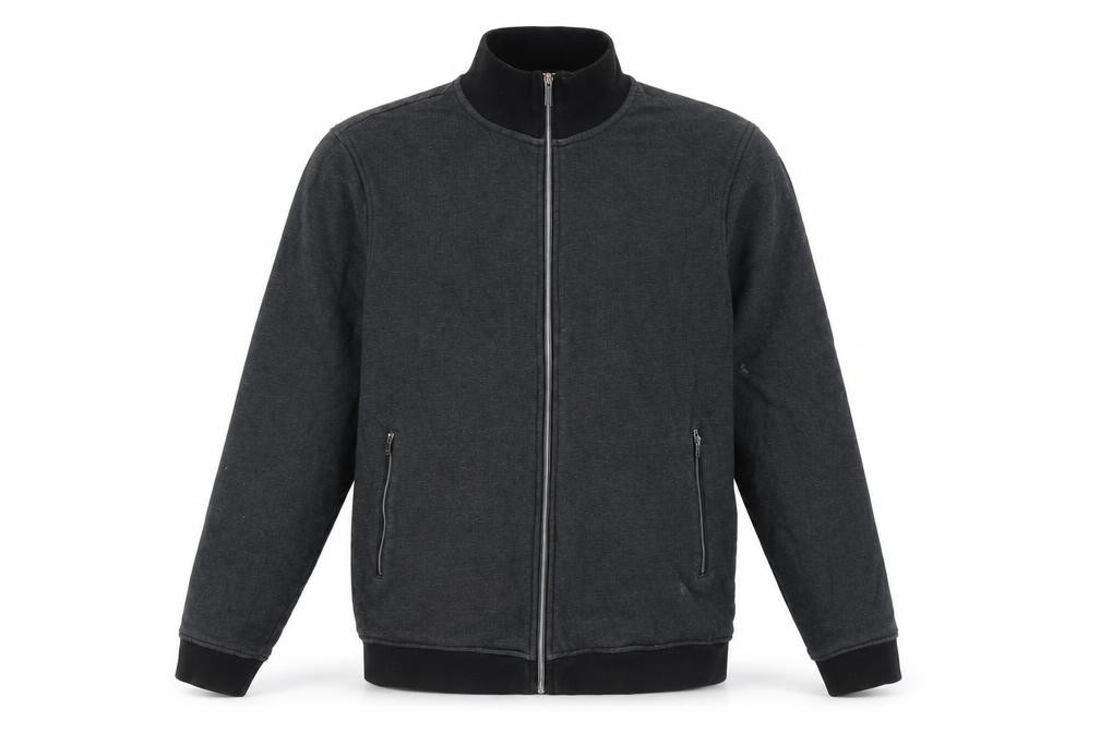 Mens NEXT Size M Full Zip Sweatshirt Black Long Sleeve - front view