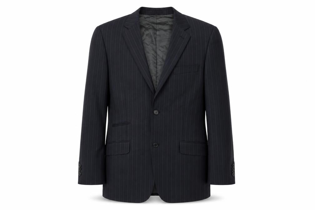 Mens Simon Carter Size 40 Jacket Blazer Blue Striped Business - front view
