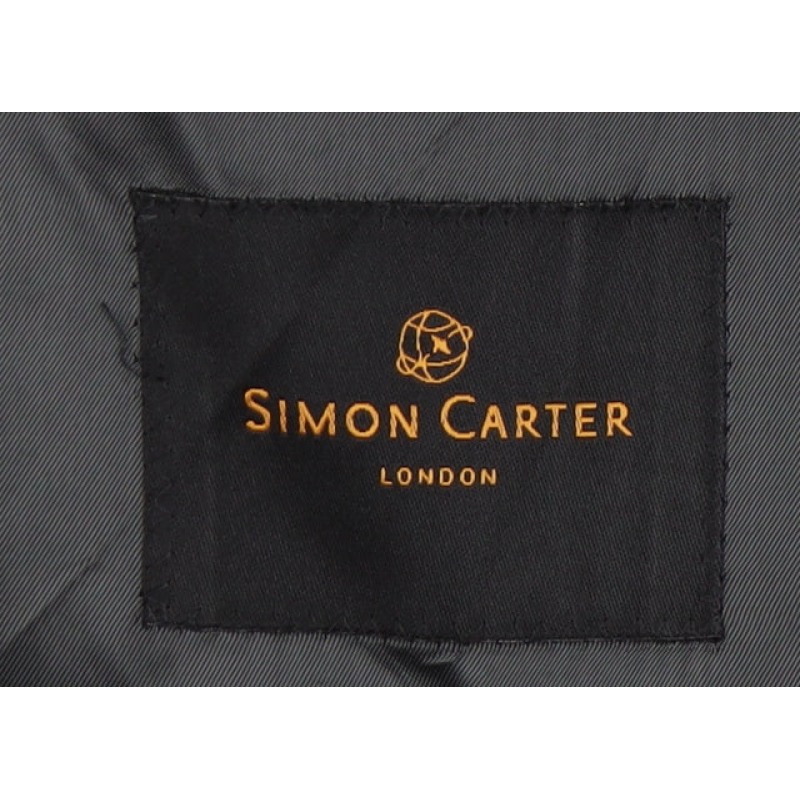 Mens Simon Carter Size 40 Jacket Blazer Blue Striped Business - close detail