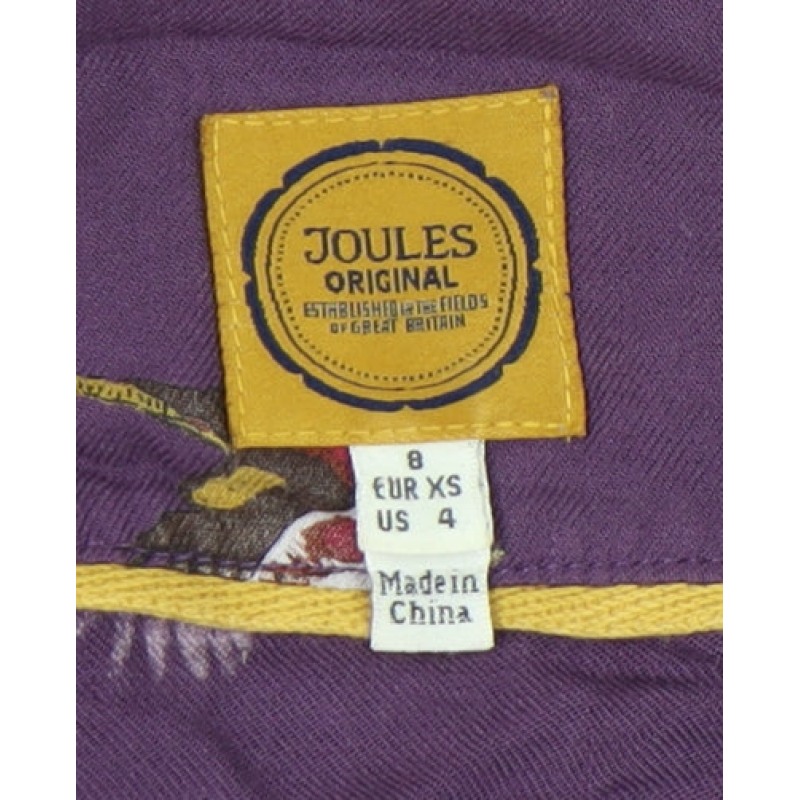 Joules Womens Tunic Blouse Size XS Purple Animal Print Scoop Neck 3/4 Sleeve - close detail