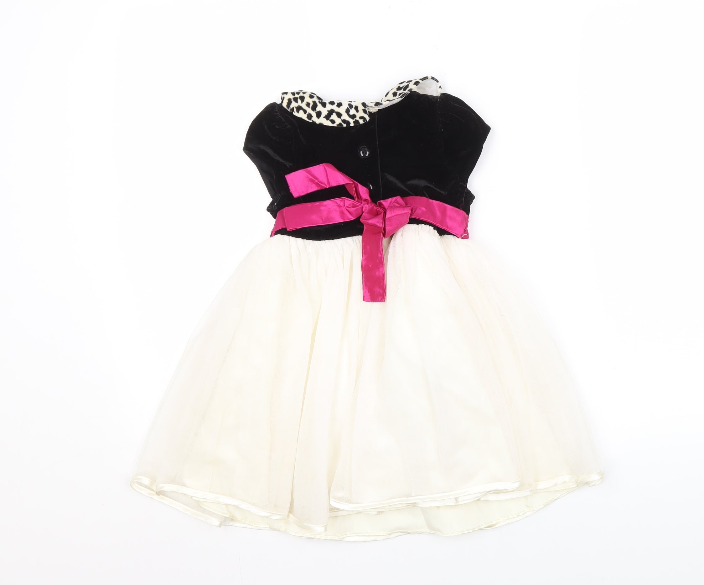 Girls Jona Michelle Size 4 Years Fit & Flare Dress Multicoloured Animal Print - label detail