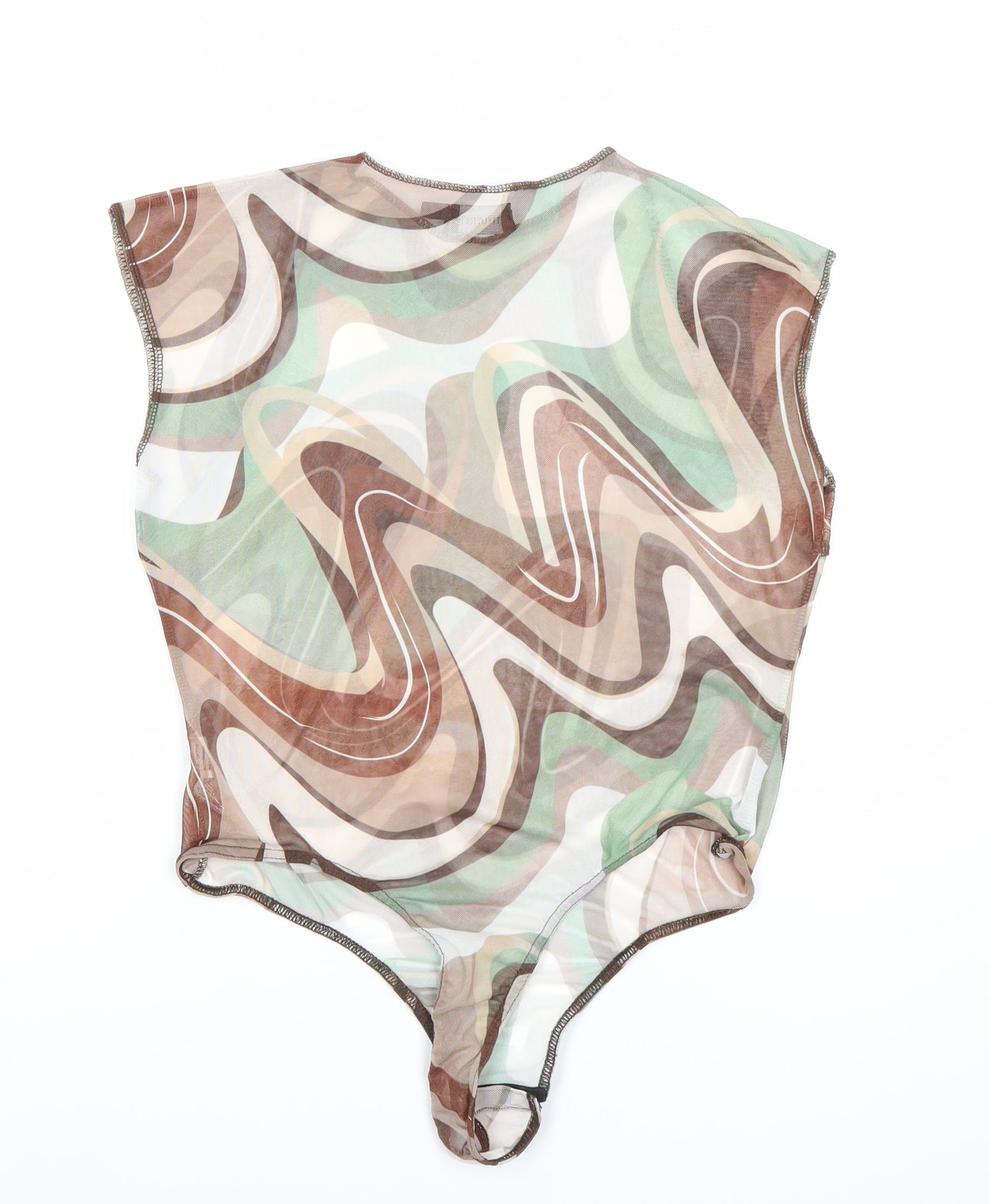Womens PRETTYLITTLETHING Size 14 Bodysuit One-Piece Multicoloured Abstract - label detail