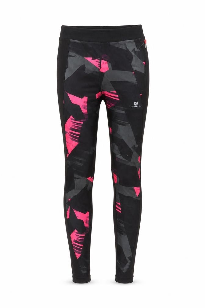 DECATHLON Unisex Kids Compression Leggings Size Small Multicoloured Geometric - front view
