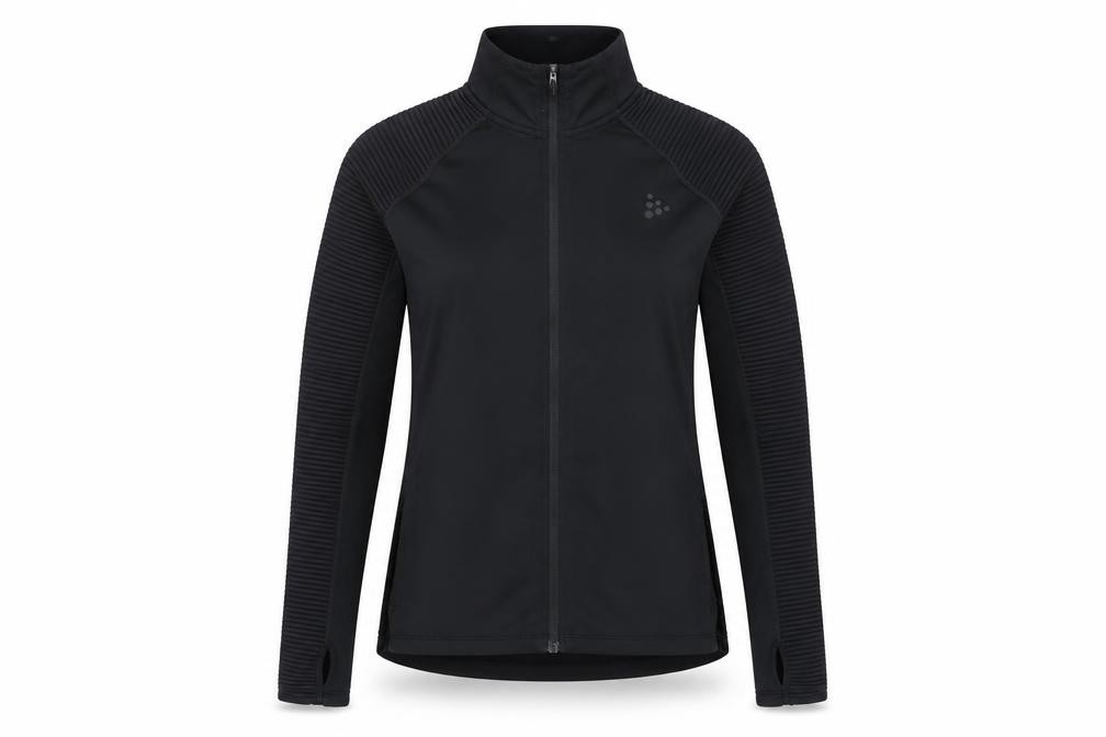 CRAFT Womens Full Zip Sweatshirt Size S Black Long Sleeve Activewear - front view