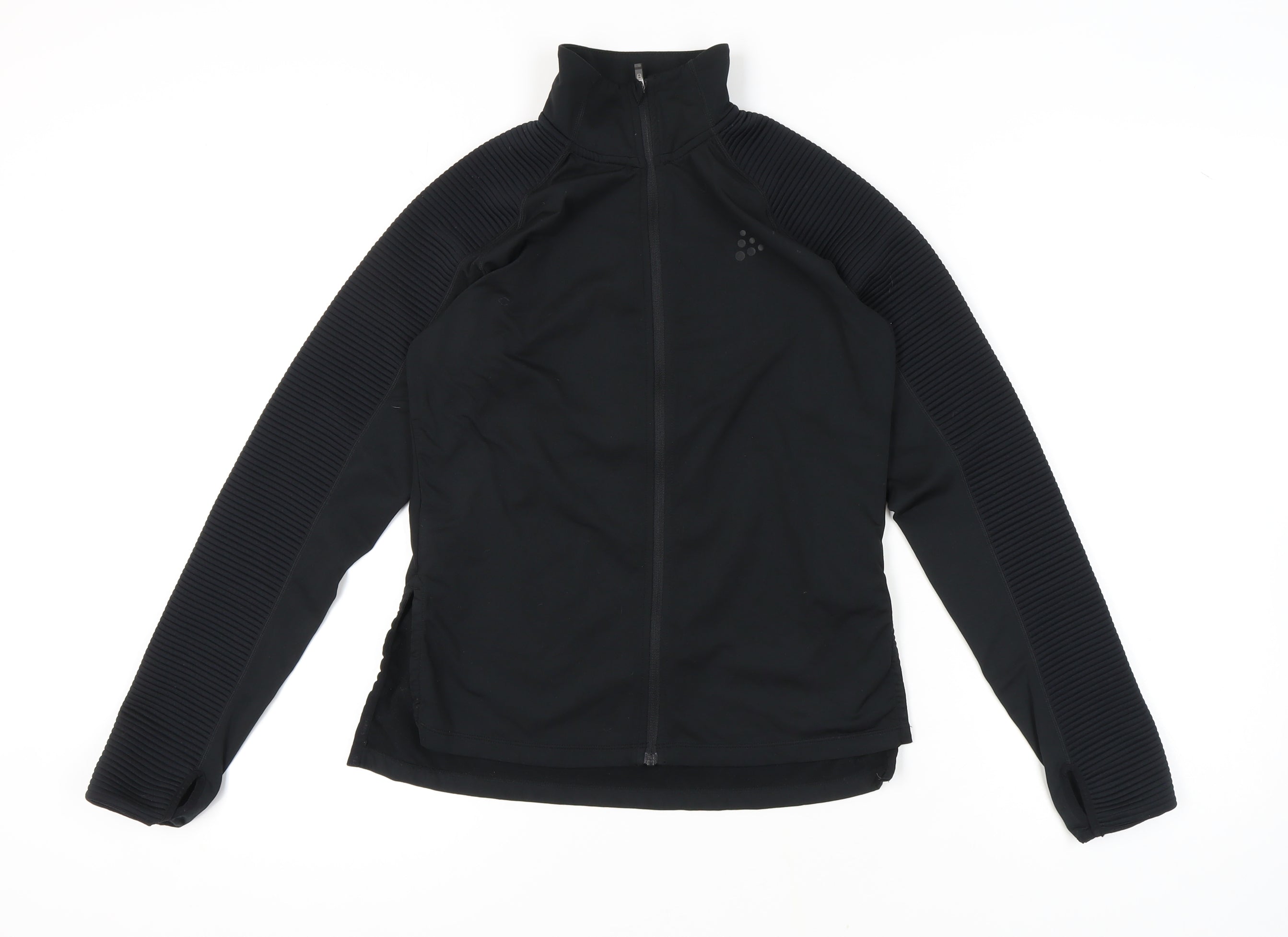 CRAFT Womens Full Zip Sweatshirt Size S Black Long Sleeve Activewear - reverse view