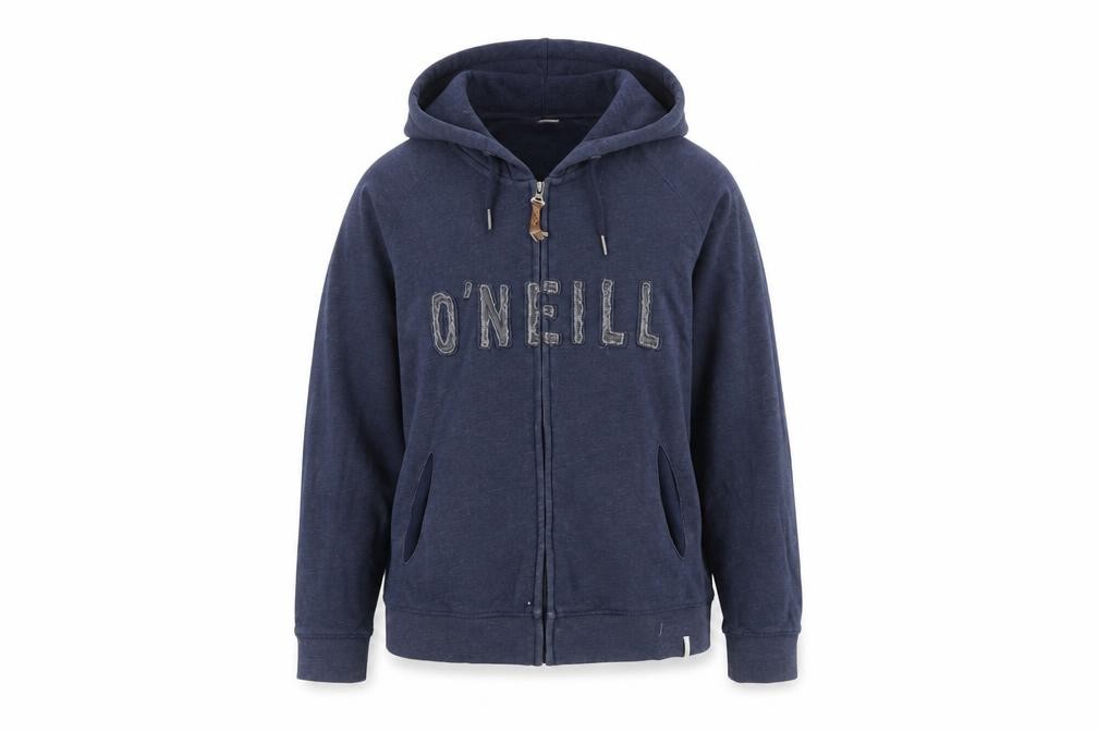 O'Neill Womens Basic Jacket Size 14 Blue Mid-Length Long Sleeve Casual Hooded - front view
