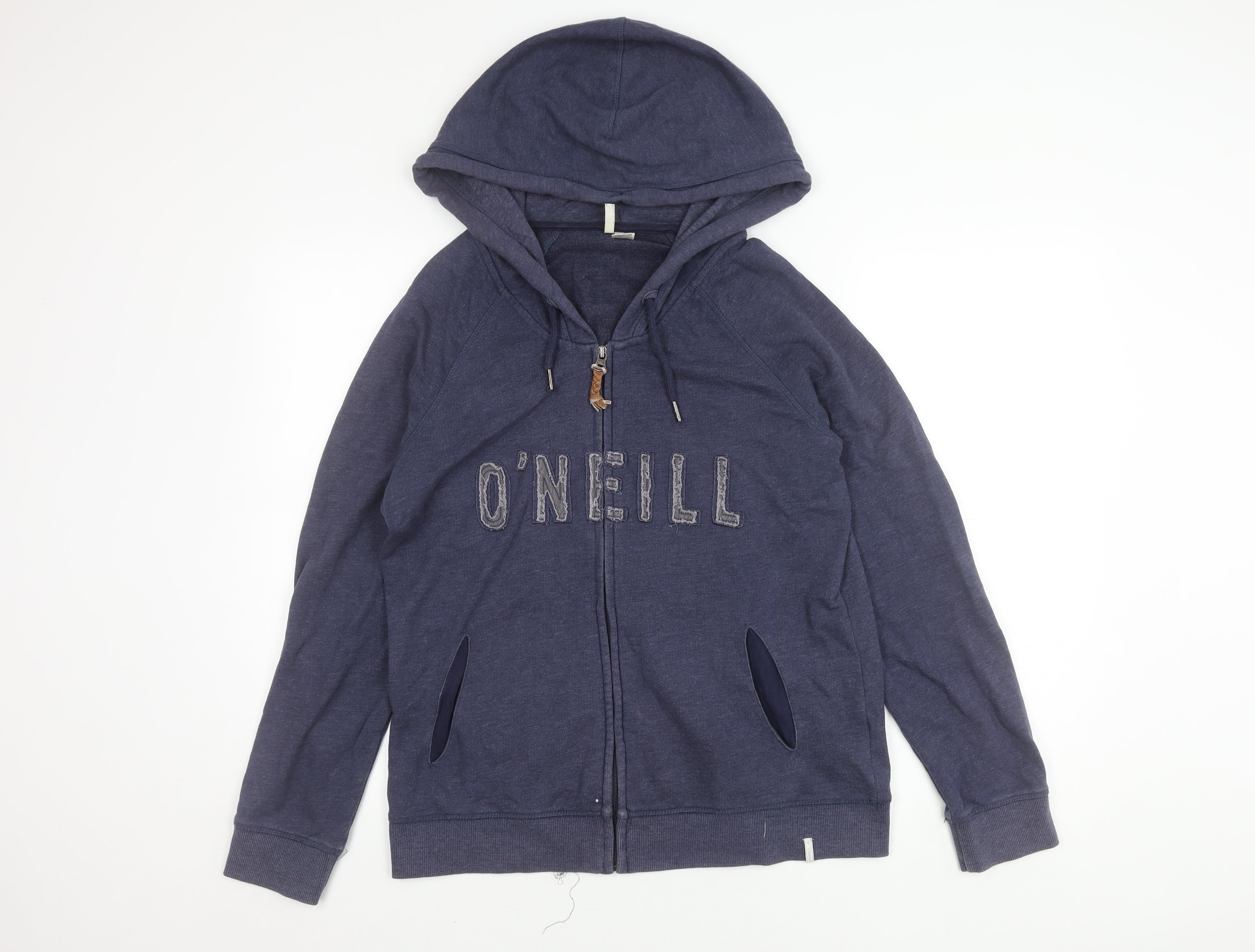 O'Neill Womens Basic Jacket Size 14 Blue Mid-Length Long Sleeve Casual Hooded - reverse view