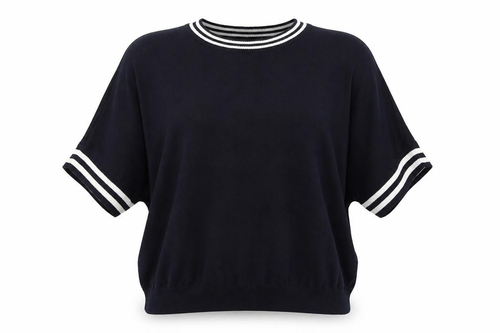 Emma Willis Collection Womens Pullover Jumper Size XL Black Crew Neck Casual - front view