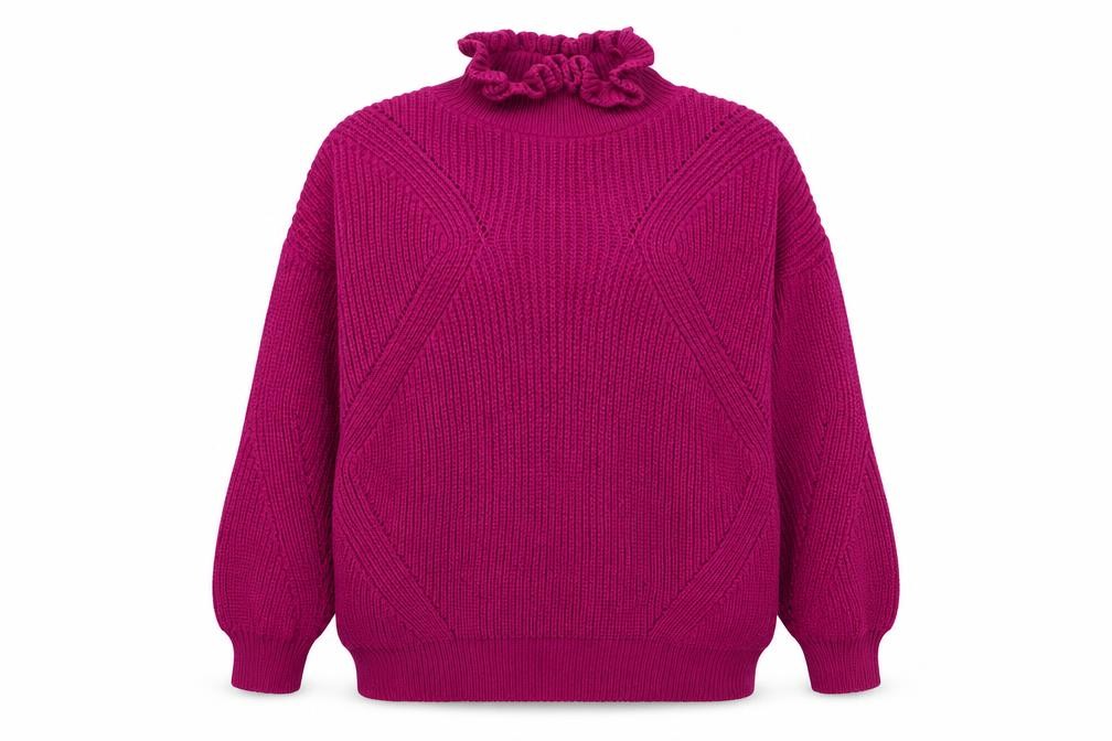Topshop Womens Pullover Jumper Size UK 6 Purple High Neck Long Sleeve Casual - front view
