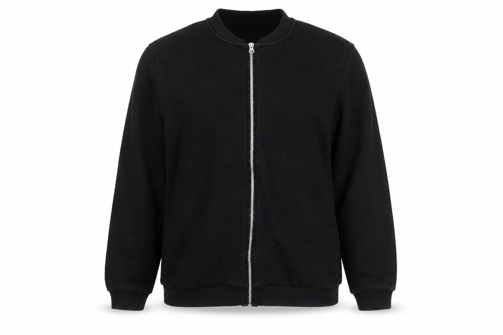 ASOS Womens Bomber Jacket Size 12 Black Mid-Length Long Sleeve Casual Full Zip - front view