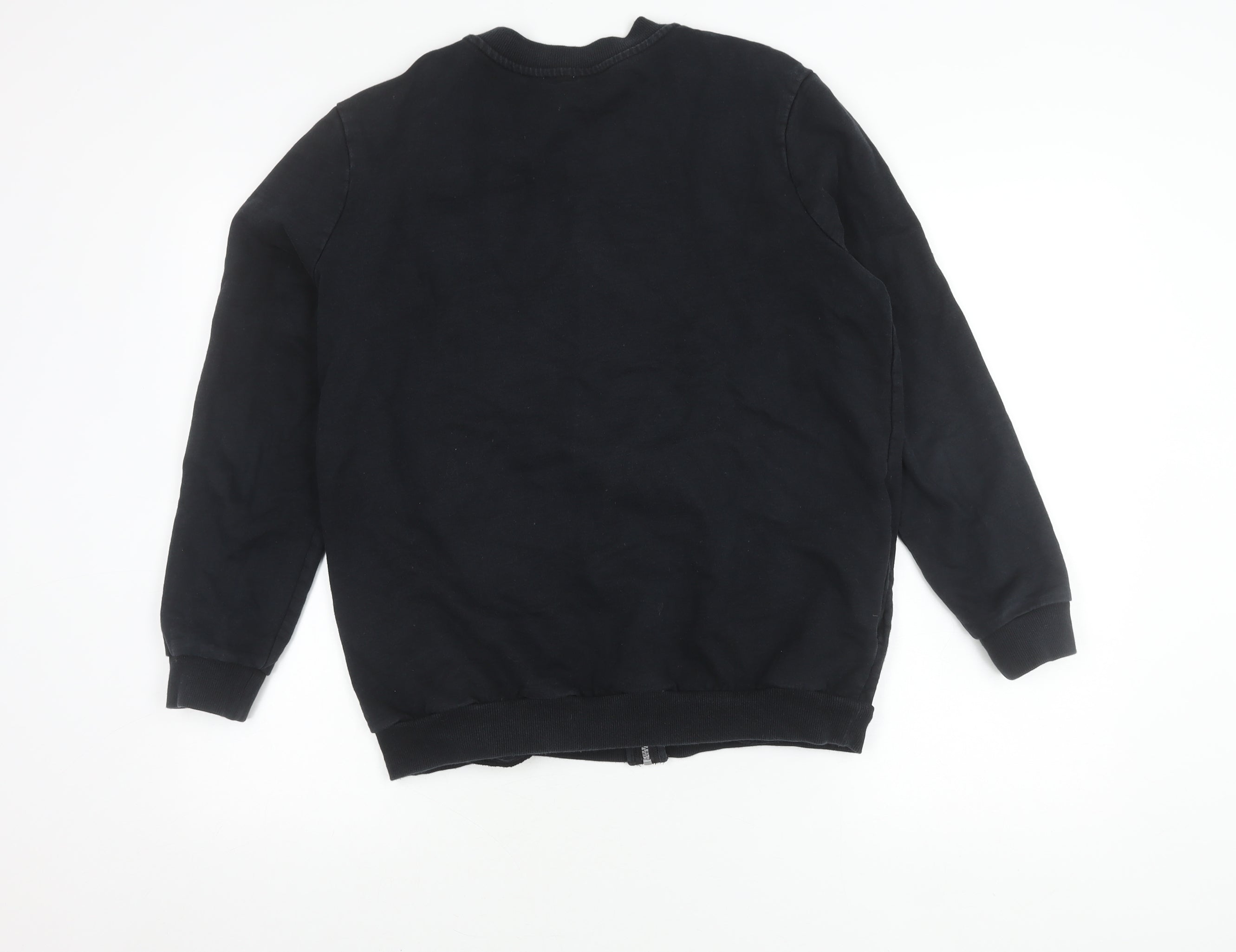 ASOS Womens Bomber Jacket Size 12 Black Mid-Length Long Sleeve Casual Full Zip - label detail