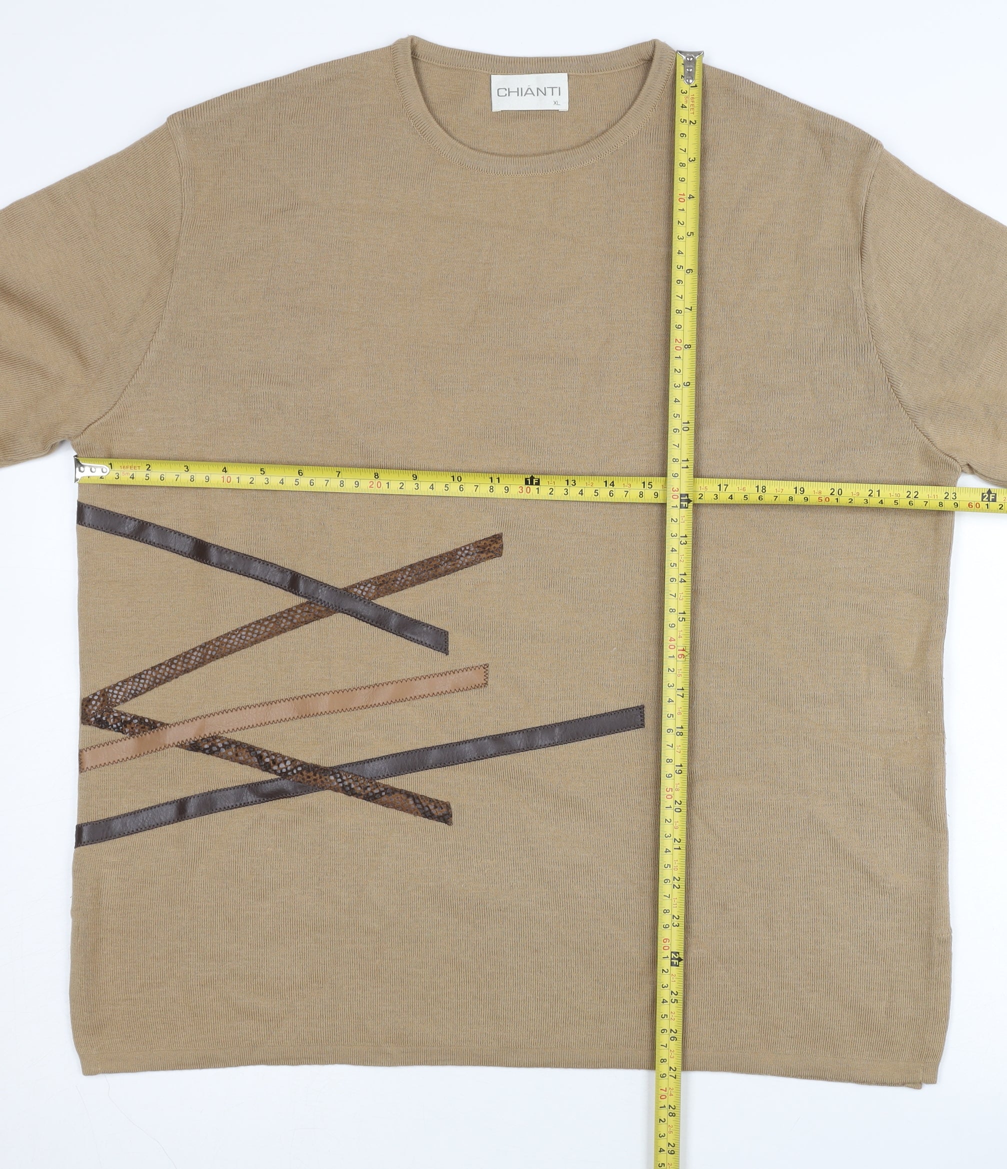 Womens Chianti Size XL Pullover Jumper Beige Crew Neck Long Sleeve Casual - label detail