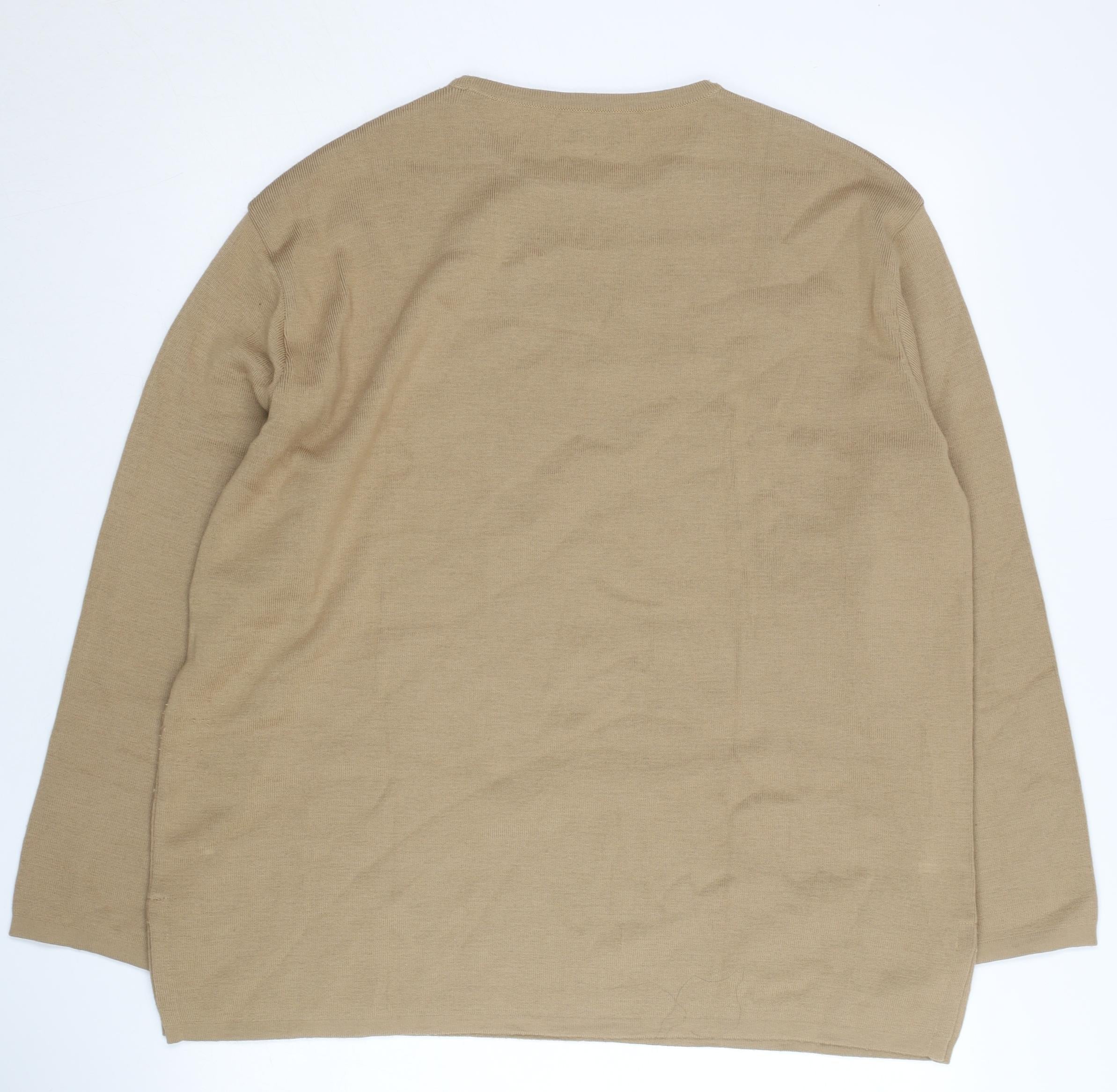 Womens Chianti Size XL Pullover Jumper Beige Crew Neck Long Sleeve Casual - close detail