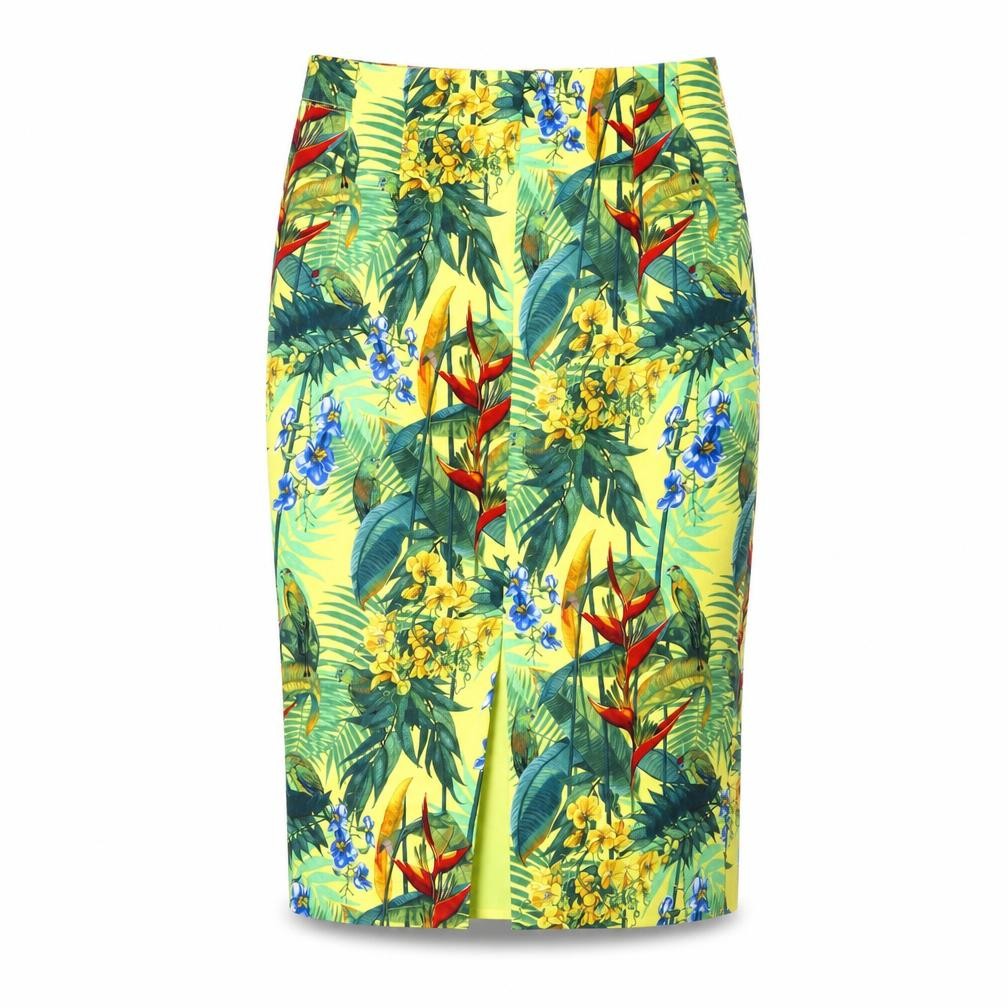 Oasis Womens Straight & Pencil Skirt Size 10 Multicoloured Floral Casual Stretch - front view