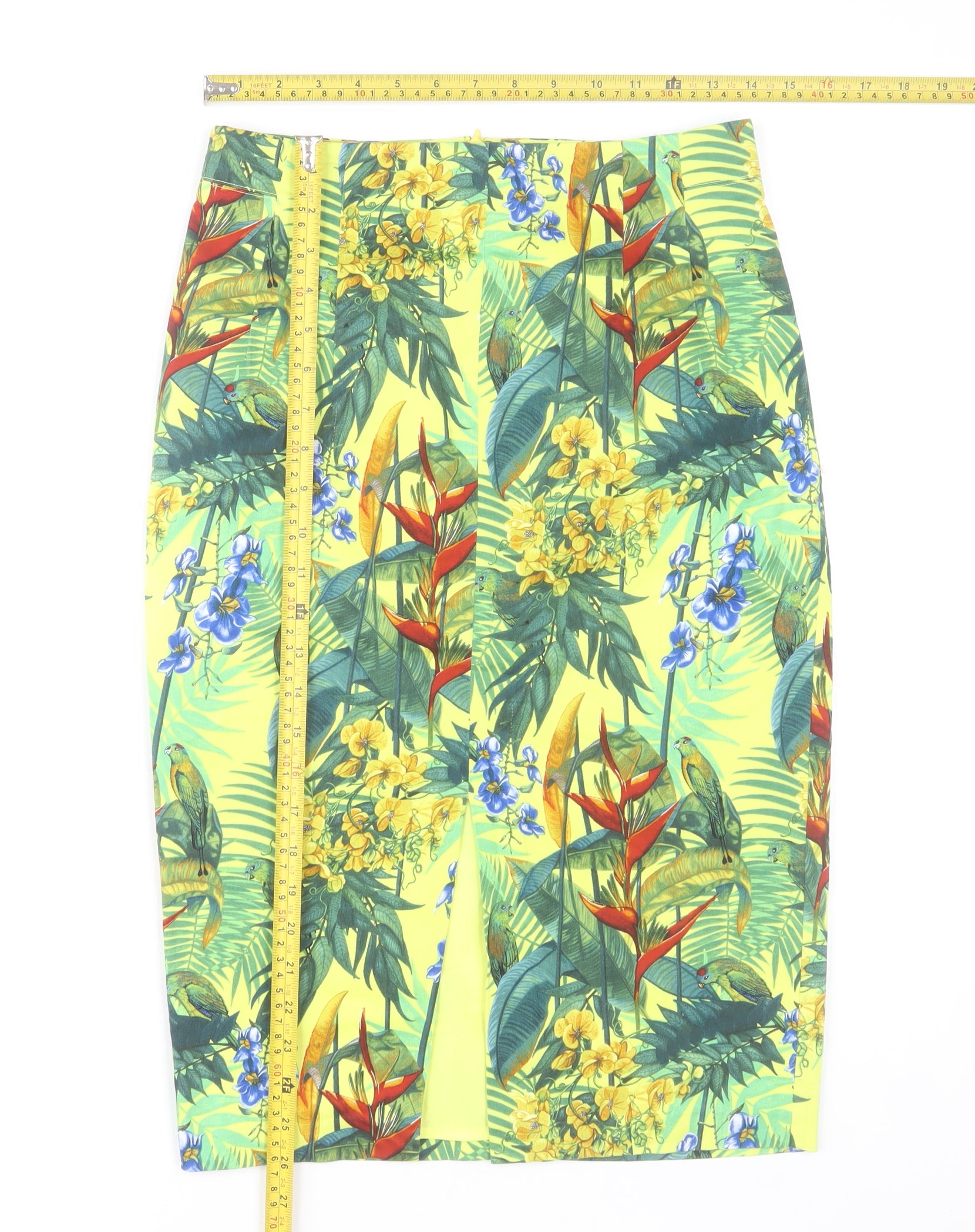 Oasis Womens Straight & Pencil Skirt Size 10 Multicoloured Floral Casual Stretch - label detail