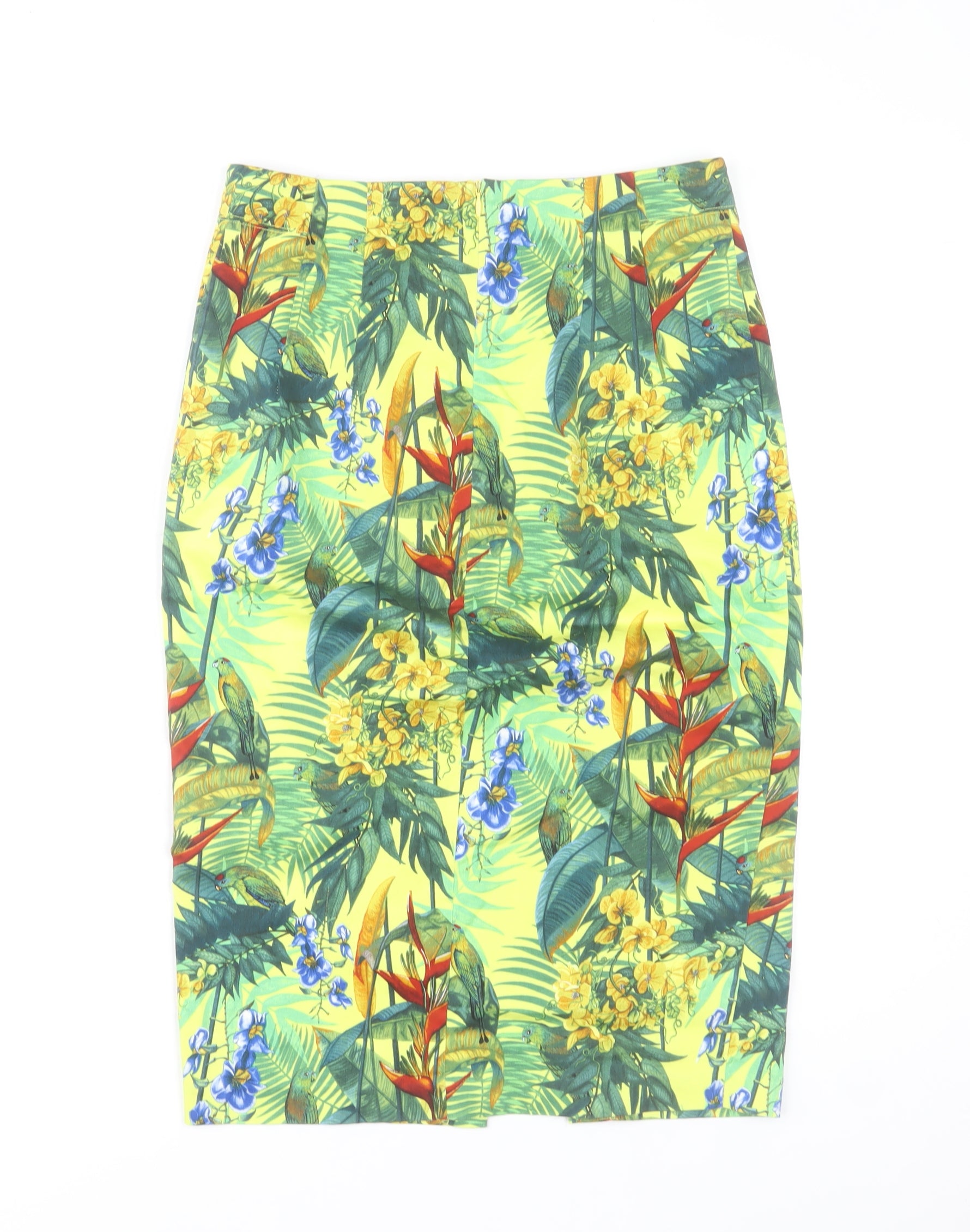 Oasis Womens Straight & Pencil Skirt Size 10 Multicoloured Floral Casual Stretch - close detail