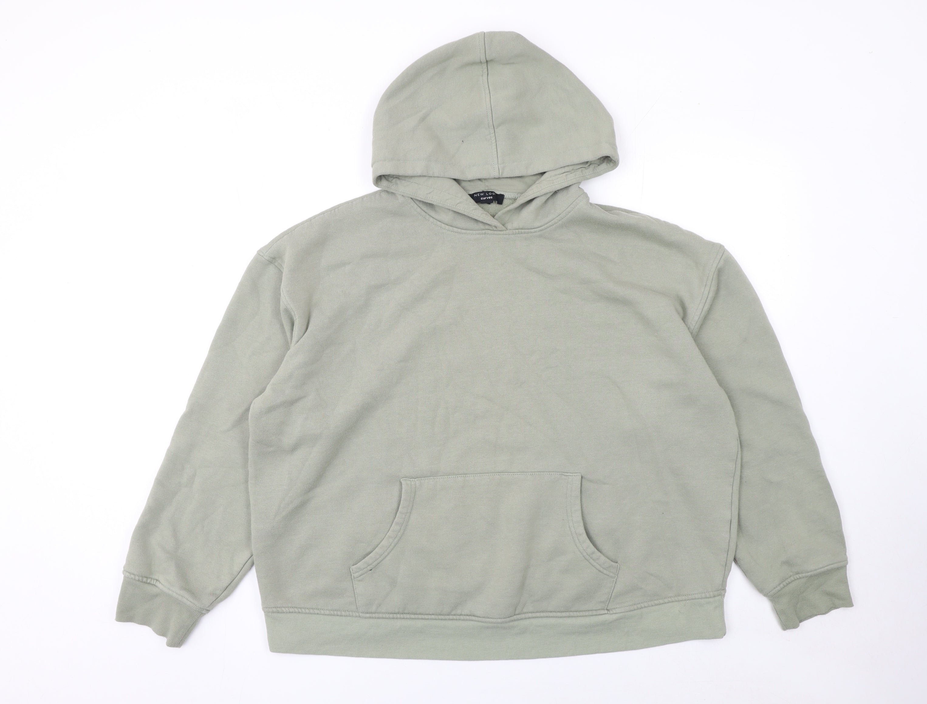 Womens New Look Size S Pullover Hoodie Green Long Sleeve Casual Hooded - reverse view
