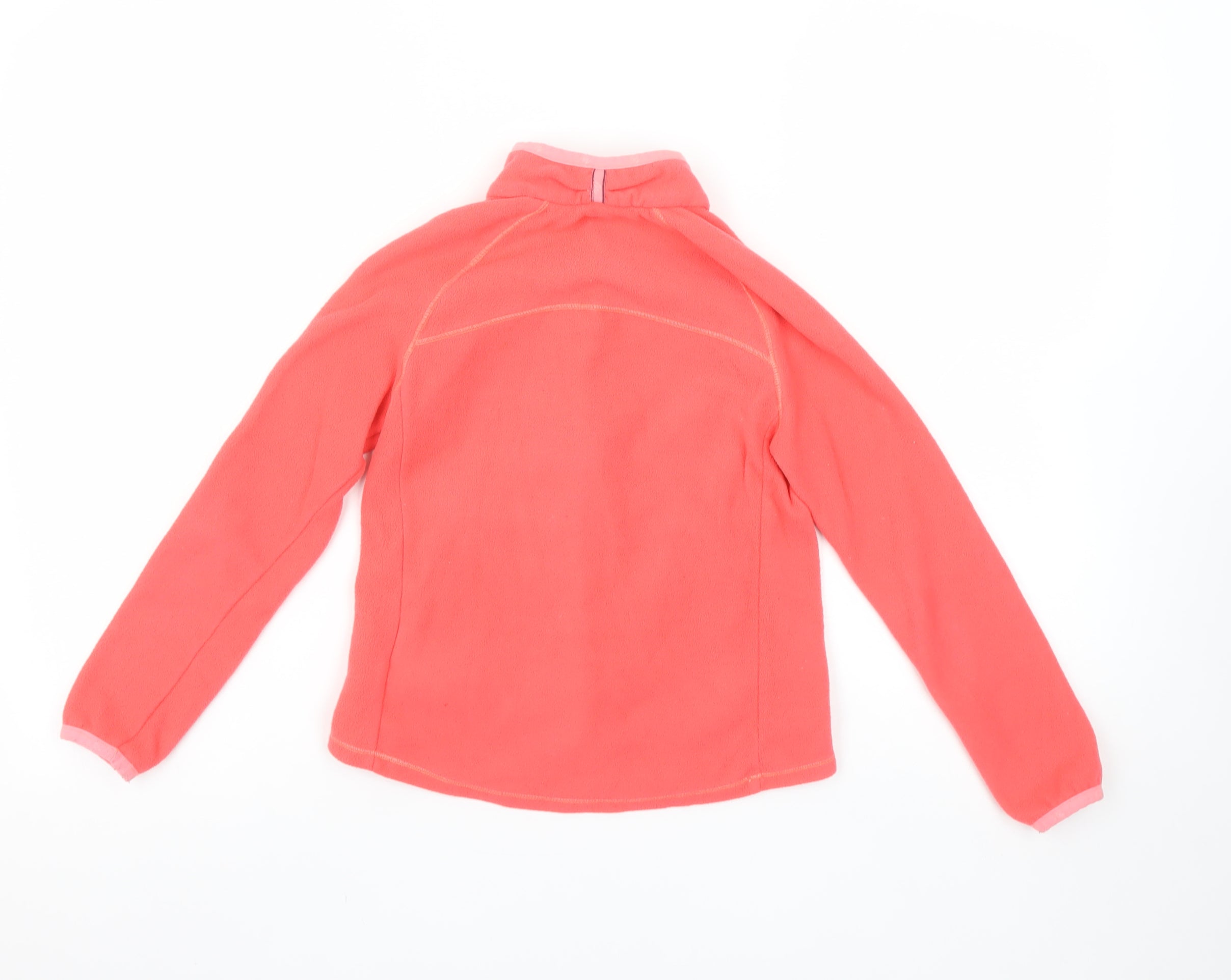 Quechua Girls Basic Jacket Size 8 Years Pink Short Long Sleeve Casual Full Zip - close detail