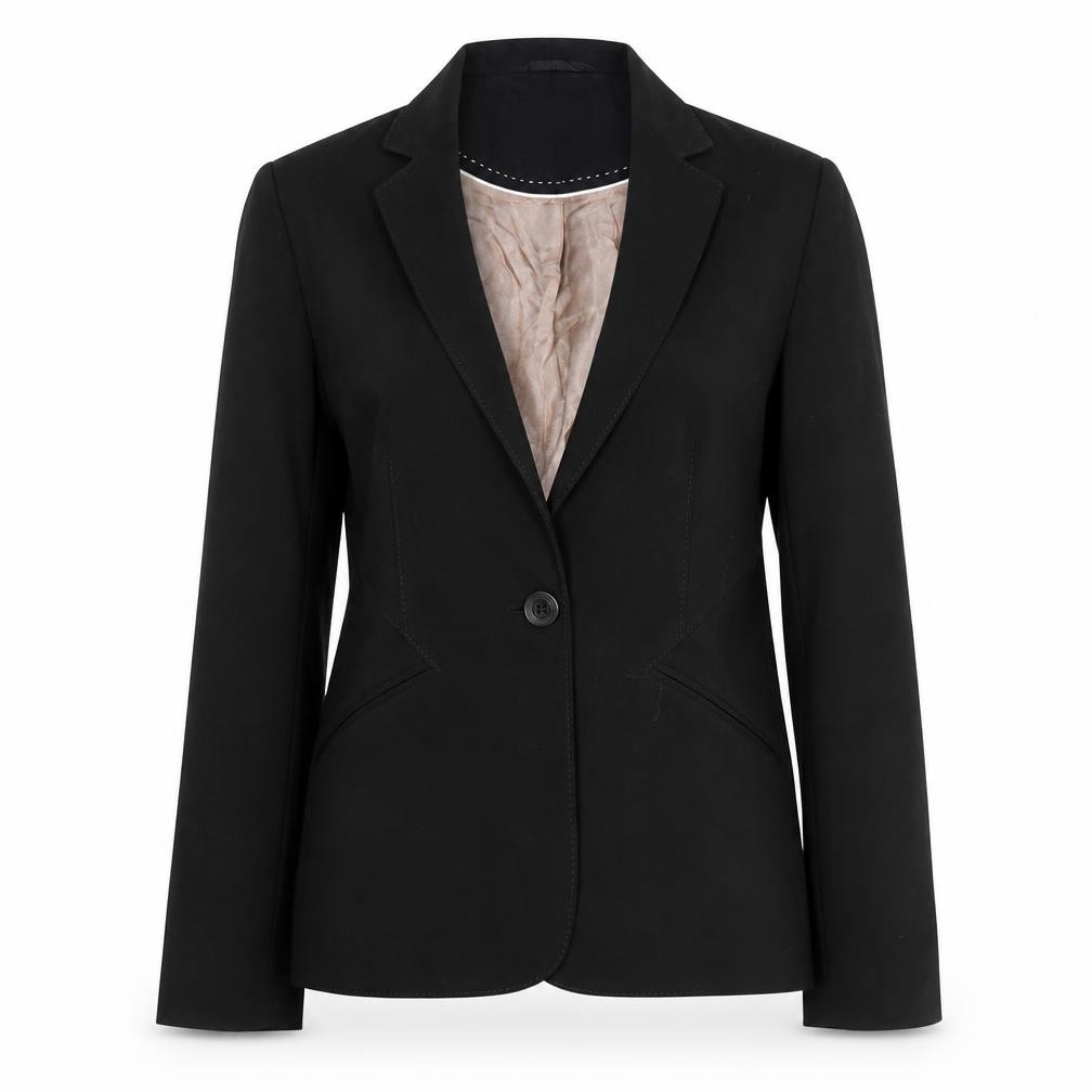 NEXT Womens Trouser Suit Blazer Size 12 Black Long Sleeve Business Lined - front view