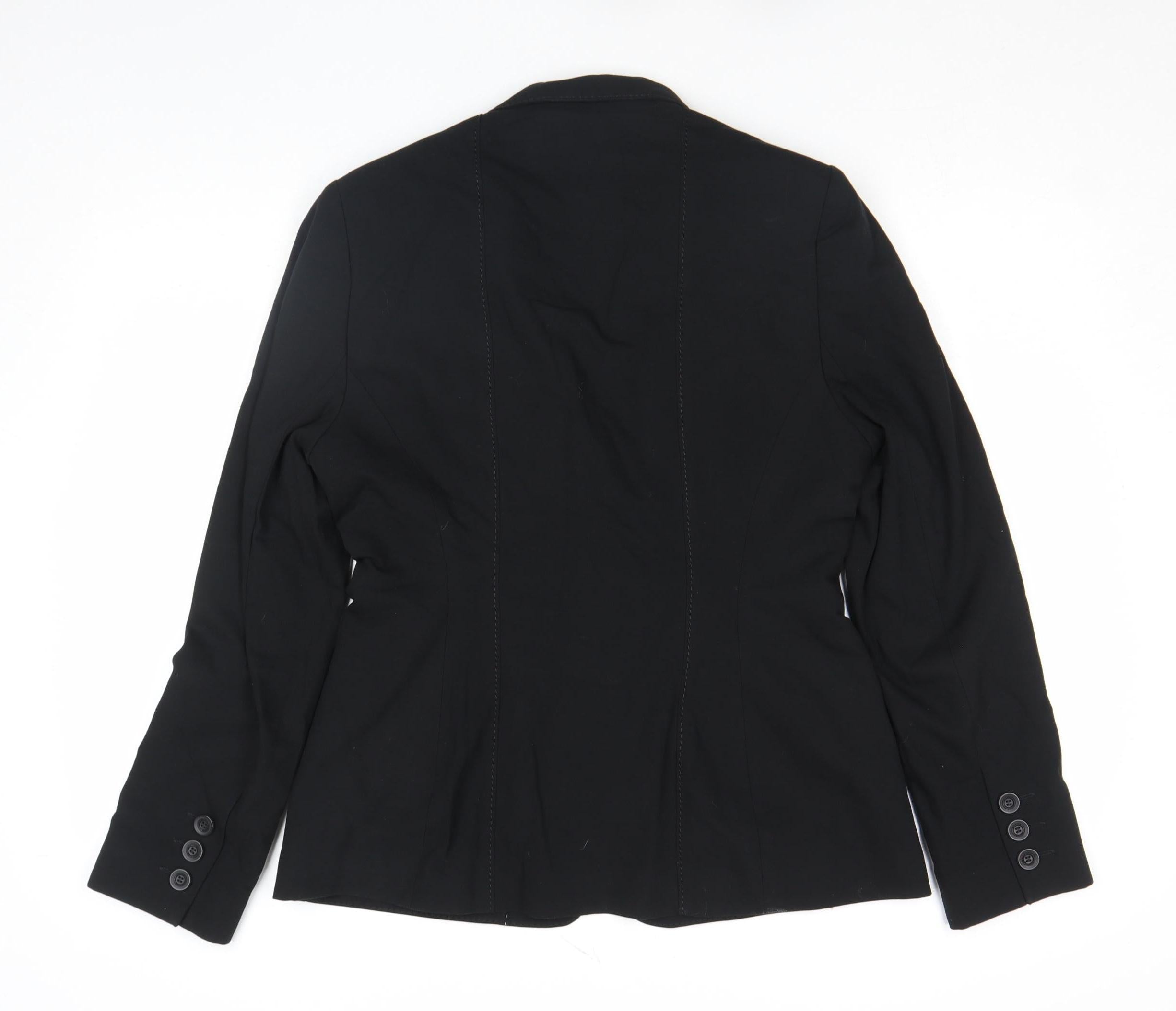 NEXT Womens Trouser Suit Blazer Size 12 Black Long Sleeve Business Lined - close detail