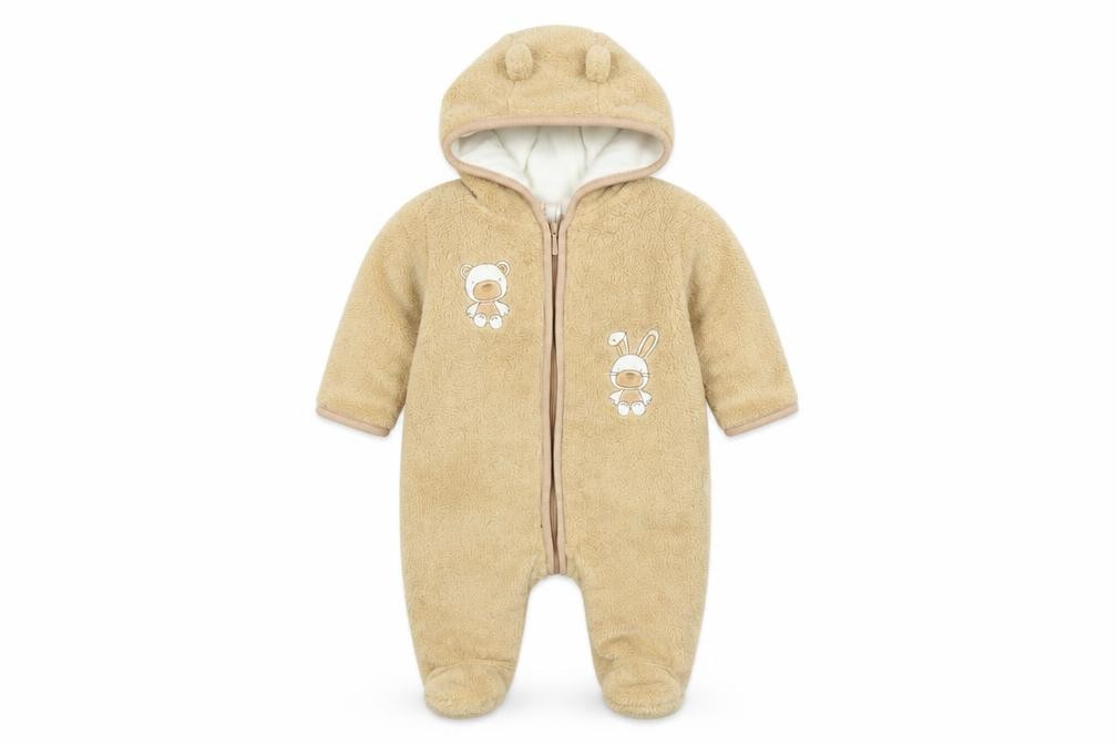 Absorba Unisex Baby & Toddler Puffer Jacket Snowsuit Size 3-6 Months Beige - front view