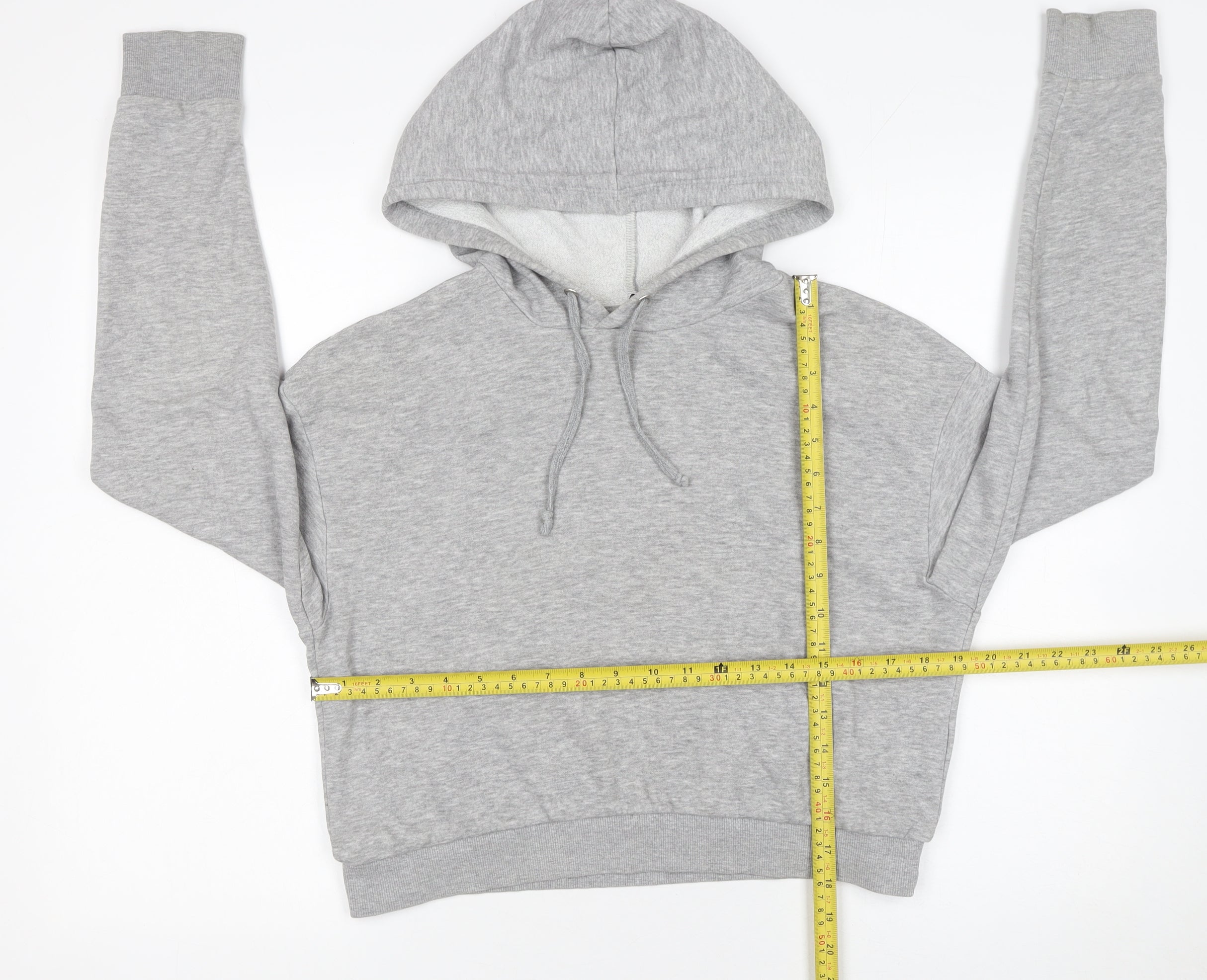 Marks & Spencer Womens Pullover Hoodie Size S Grey Long Sleeve Casual Hooded - label detail