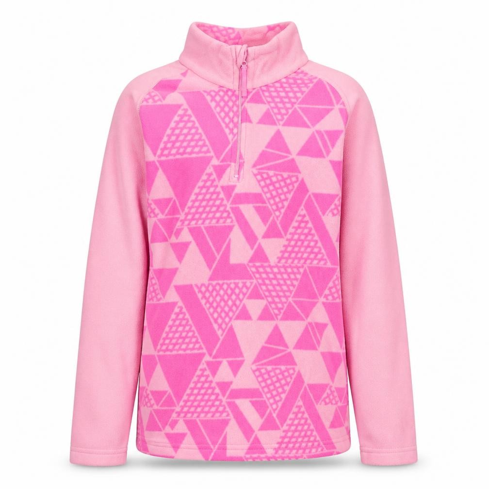 Mountain Warehouse Girls Pullover Sweatshirt Size 11-12 Years Pink Geometric Zip - front view