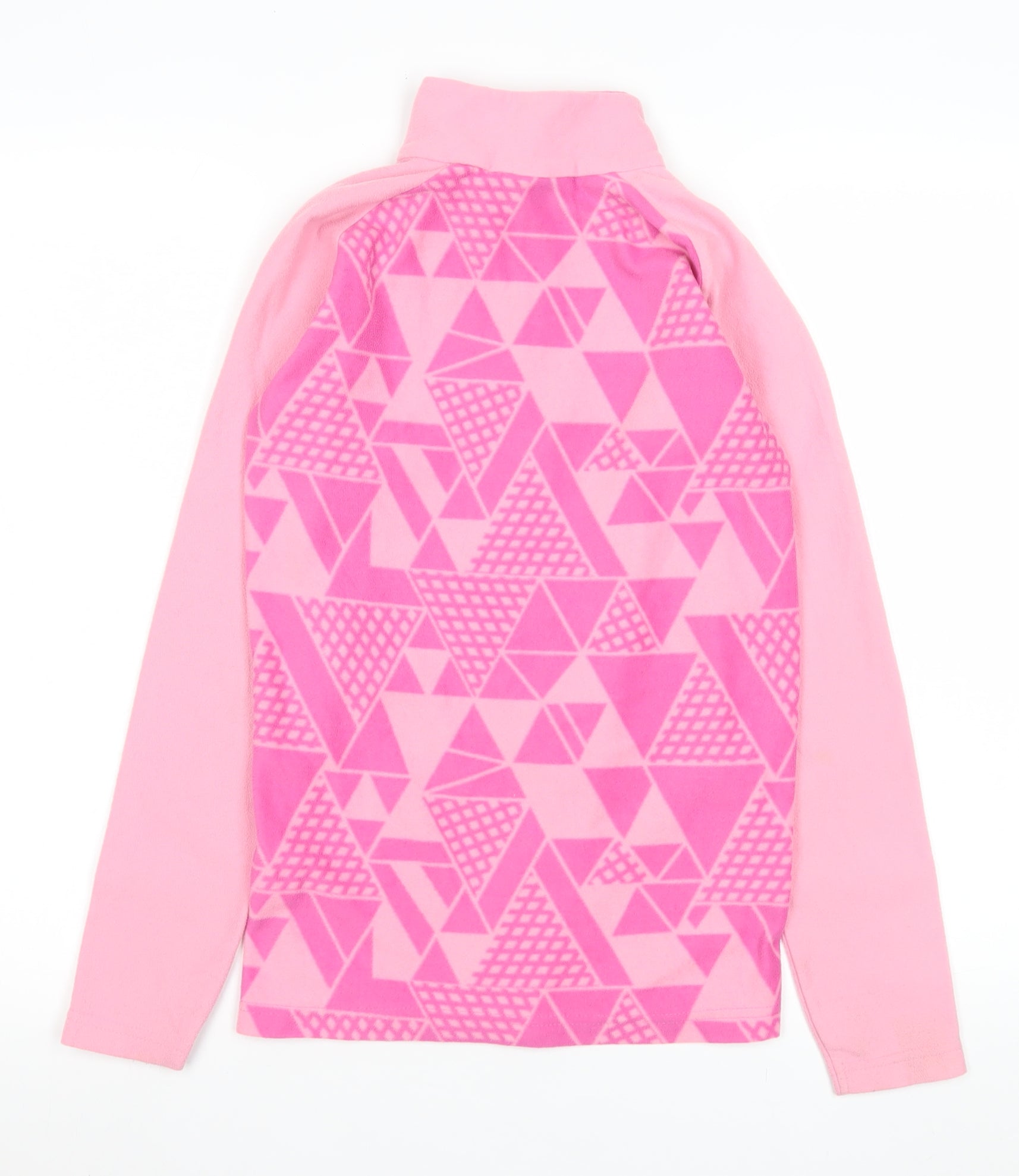 Mountain Warehouse Girls Pullover Sweatshirt Size 11-12 Years Pink Geometric Zip - close detail