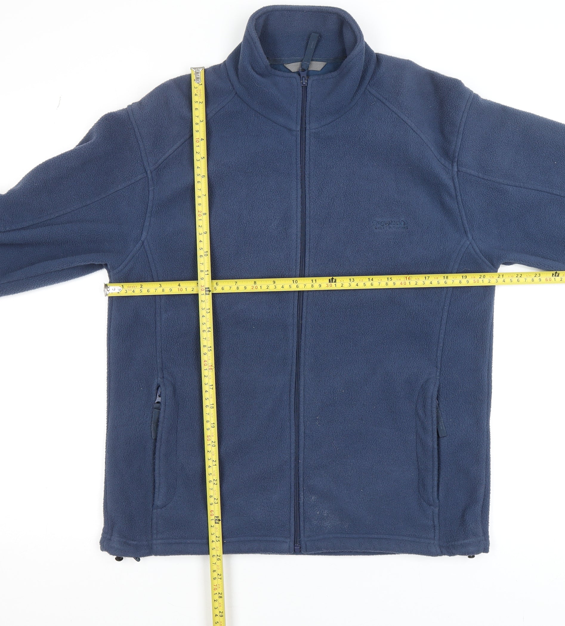 Regatta Mens Full Zip Sweatshirt Size S Blue Long Sleeve Logo - label detail