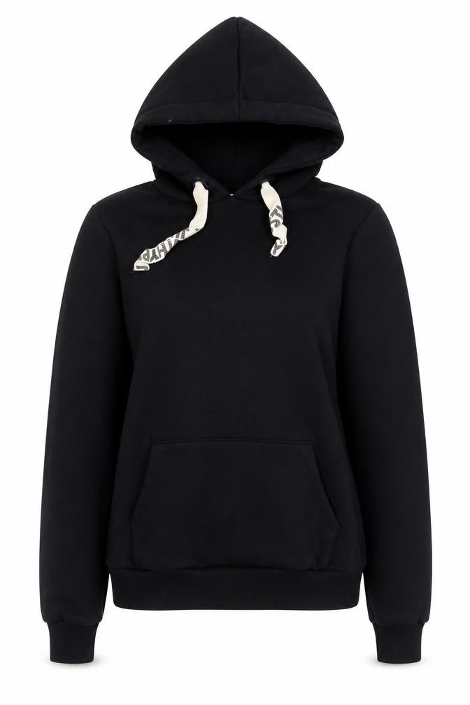 Hype Womens Pullover Hoodie Size 10 Black Long Sleeve Casual Hooded Logo - front view