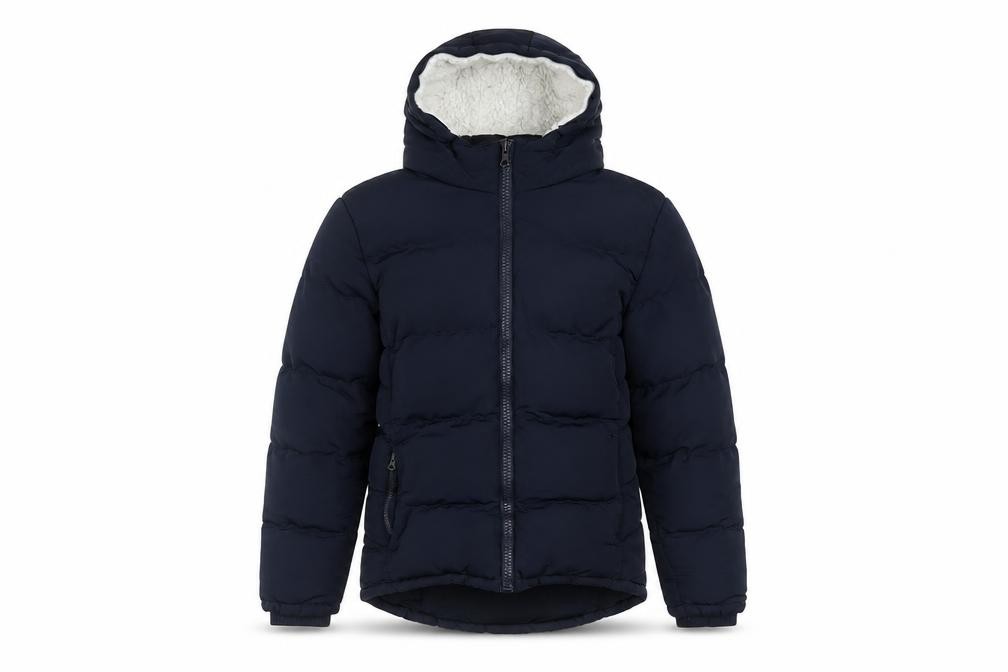 SoulCal & Co Womens Puffer Jacket Size 10 Blue Mid-Length Long Sleeve Casual Zip - front view